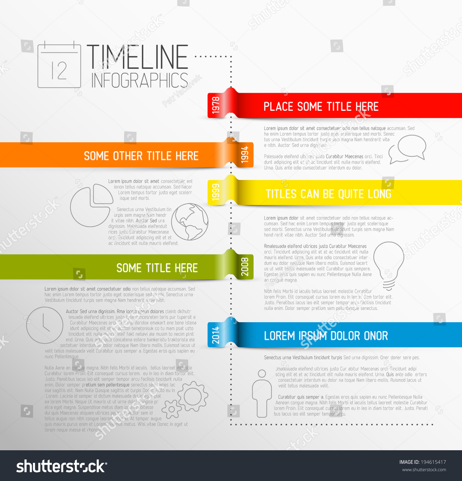 Vector Infographic Timeline Report Template With Royalty Free Stock