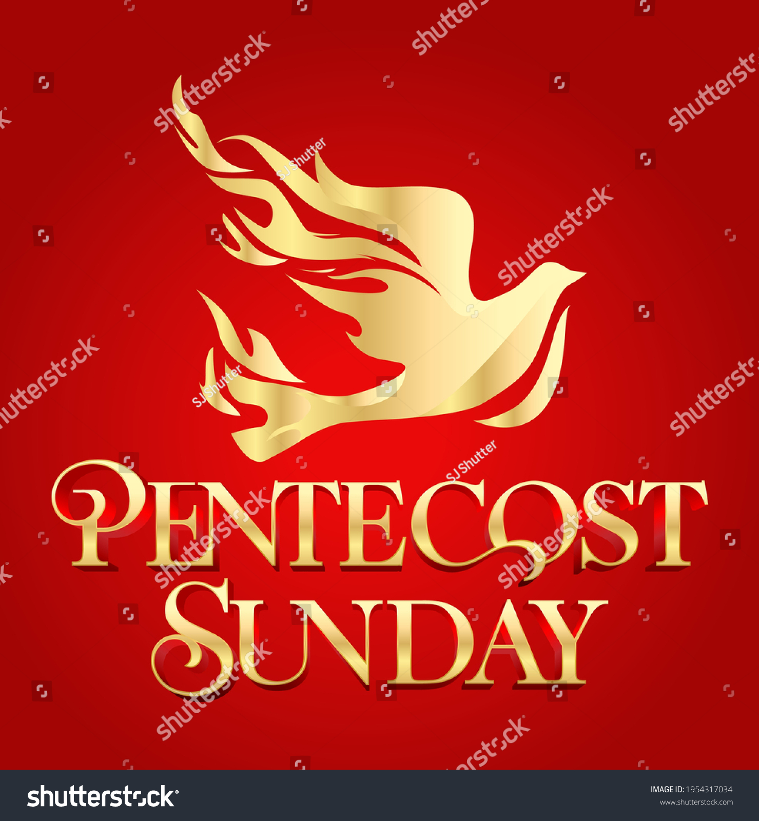 Pentecost Sunday Logo Vector Illustration Royalty Free Stock Vector