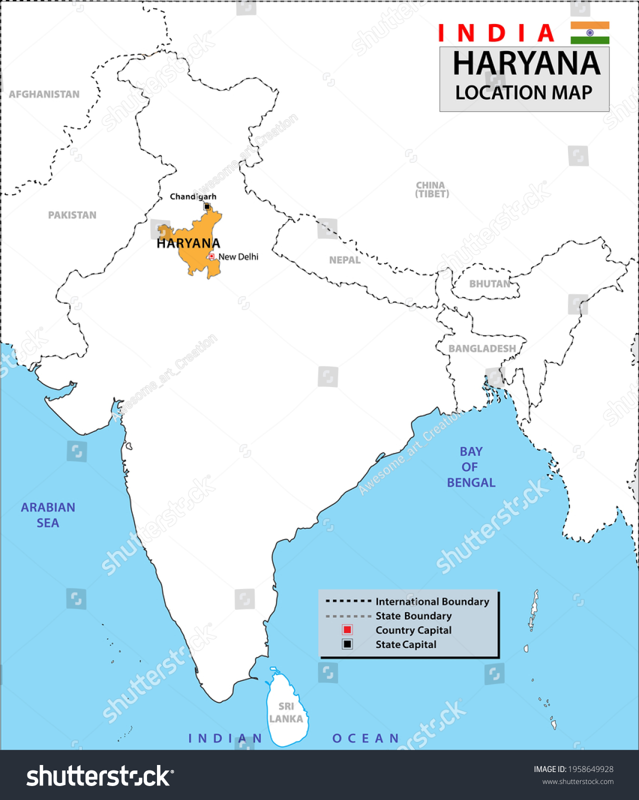 Location Map Of Haryana Haryana Map With Royalty Free Stock Vector