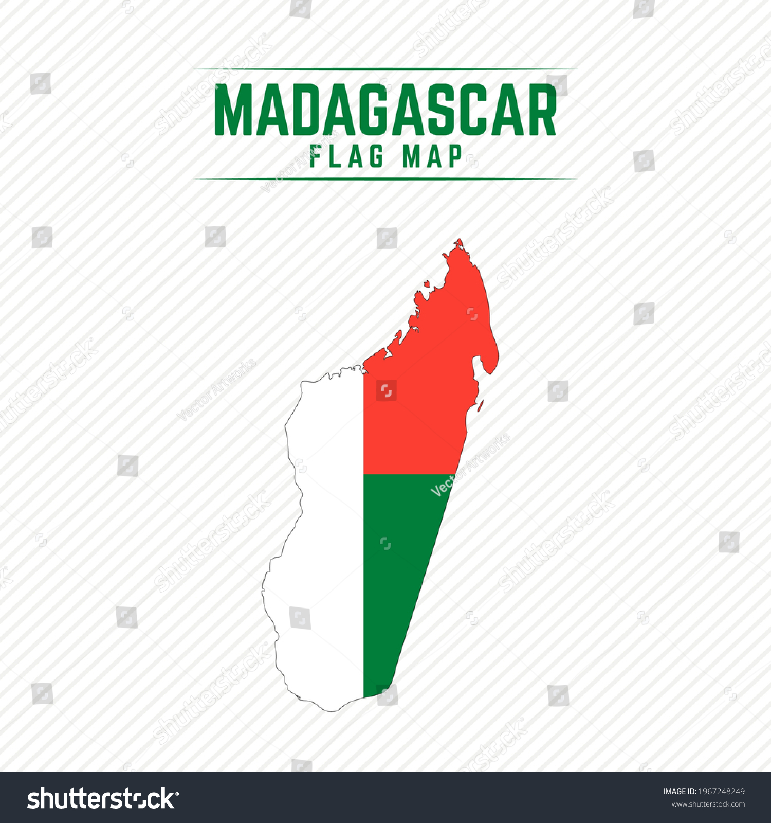 Flag Map Of Madagascar Madagascar Flag Map Royalty Free Stock Vector