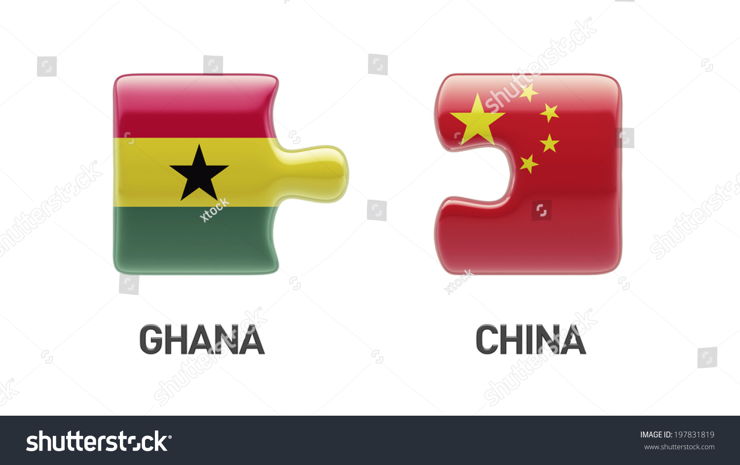 China Ghana High Resolution Puzzle Concept Royalty Free Stock Photo