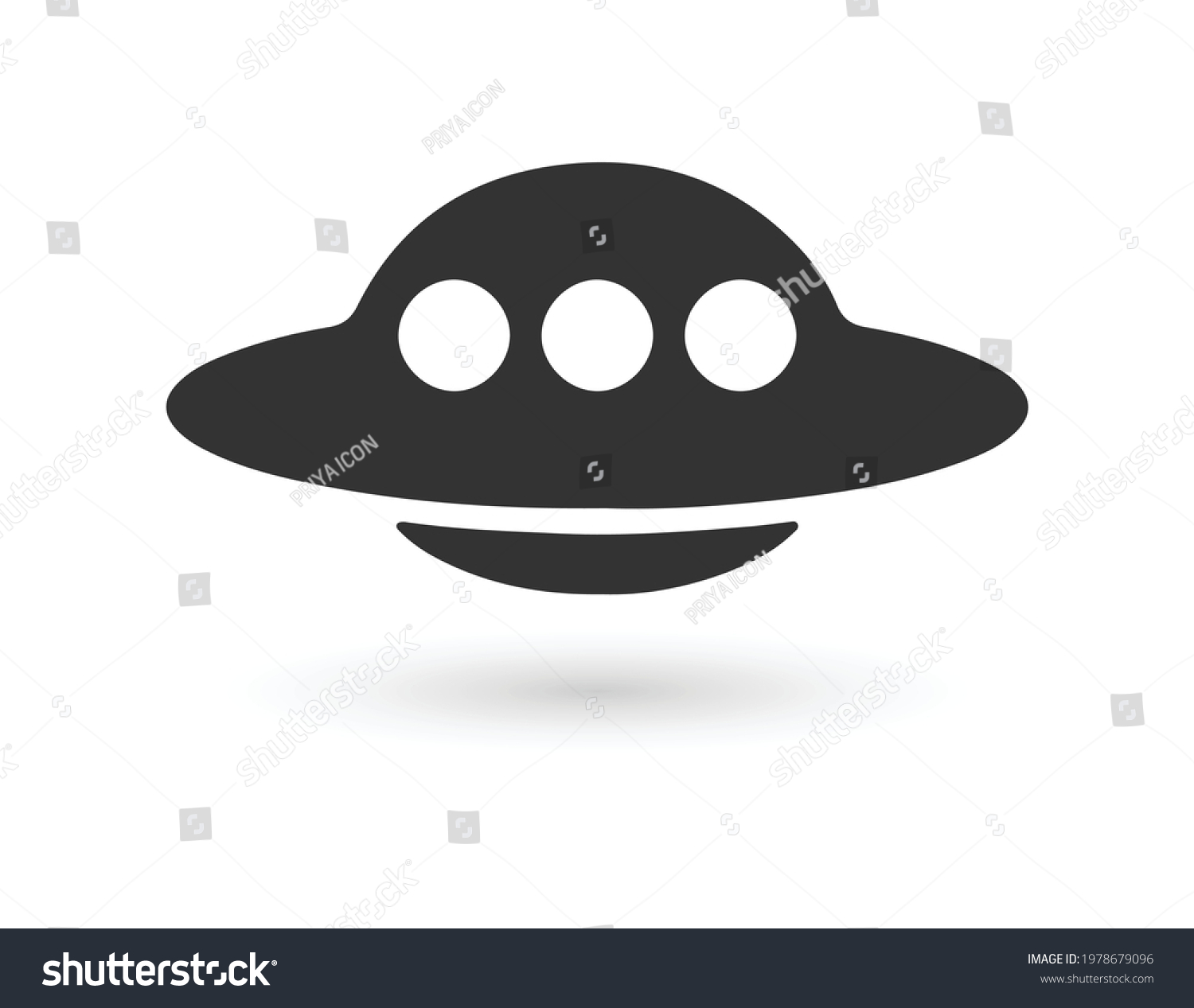 UFO Flying Saucer Vector Icon Royalty Free Stock Vector 1978679096