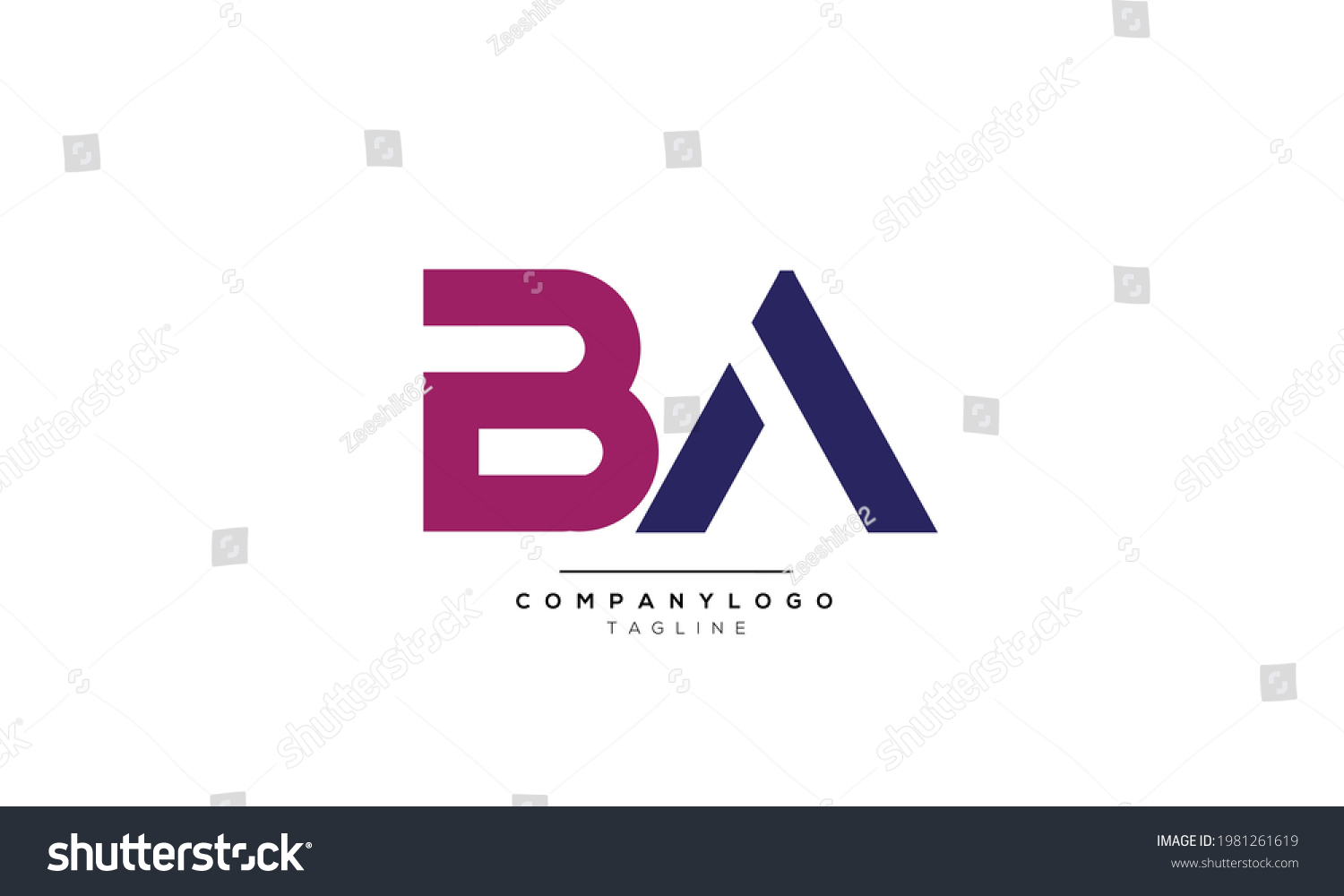 Alphabet Letters Initials Monogram Logo Ba Ba Royalty Free Stock