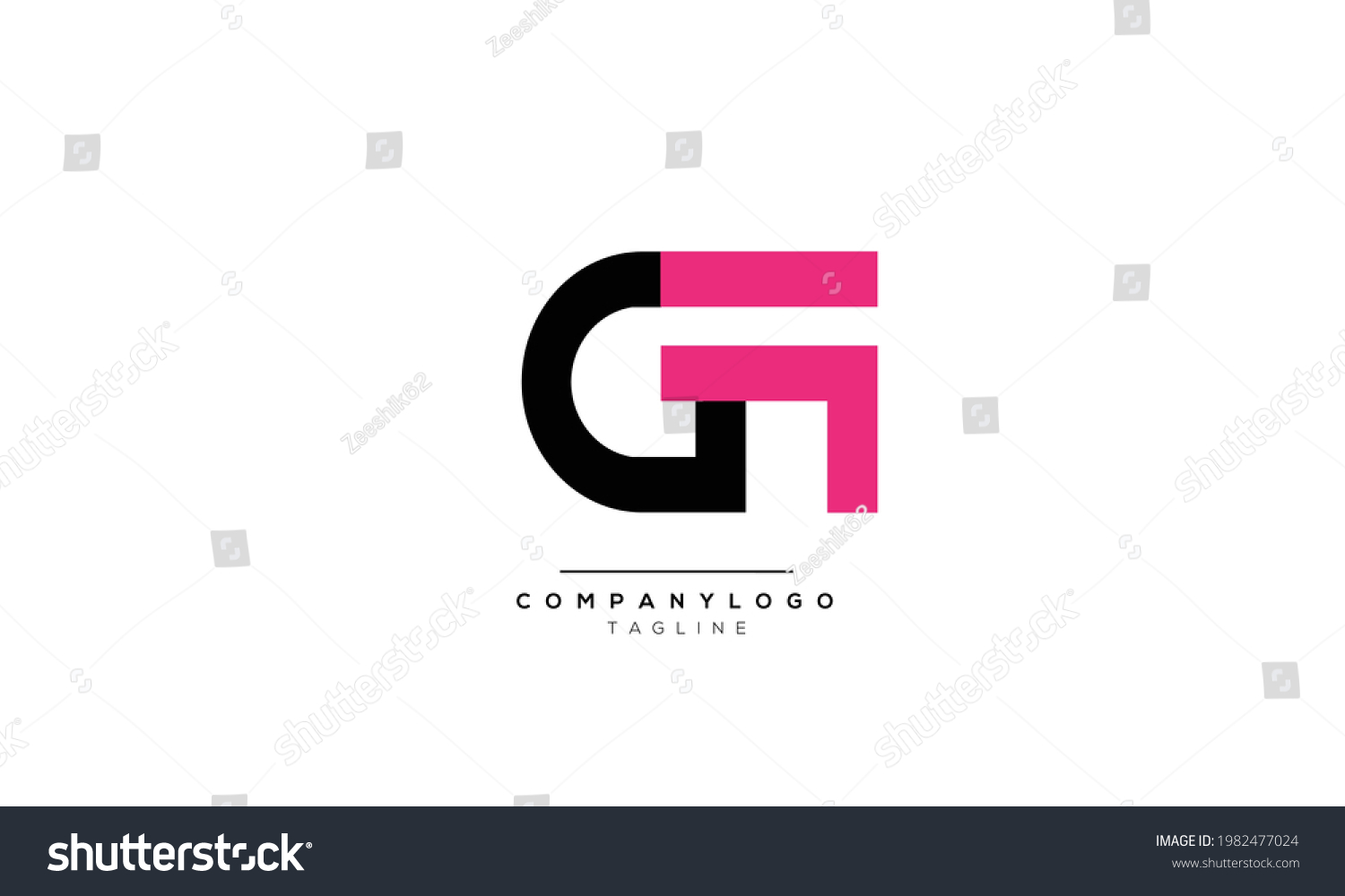 Alphabet Letters Initials Monogram Logo GF GF Royalty Free Stock