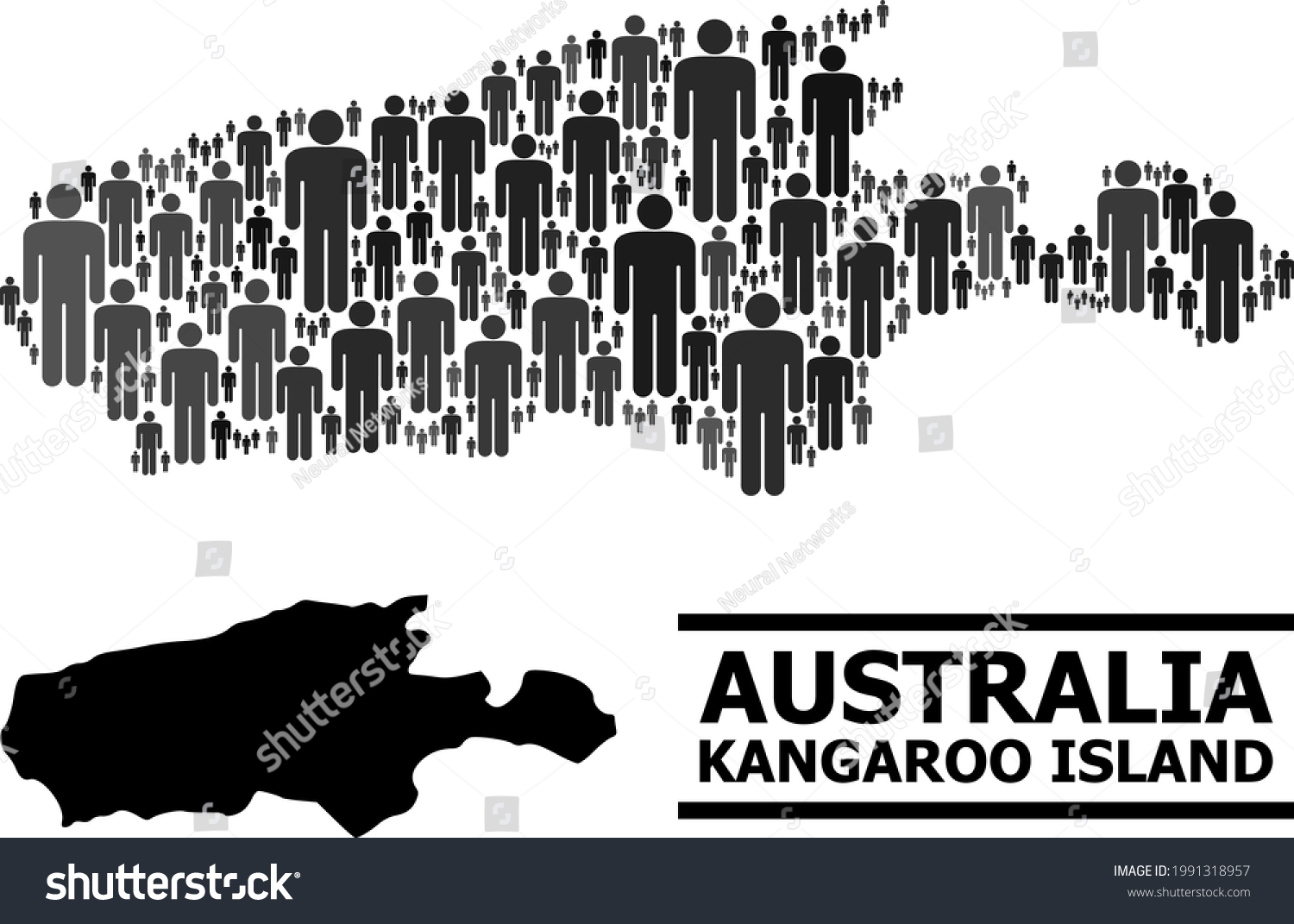 Map Of Kangaroo Island For National Projects Royalty Free Stock