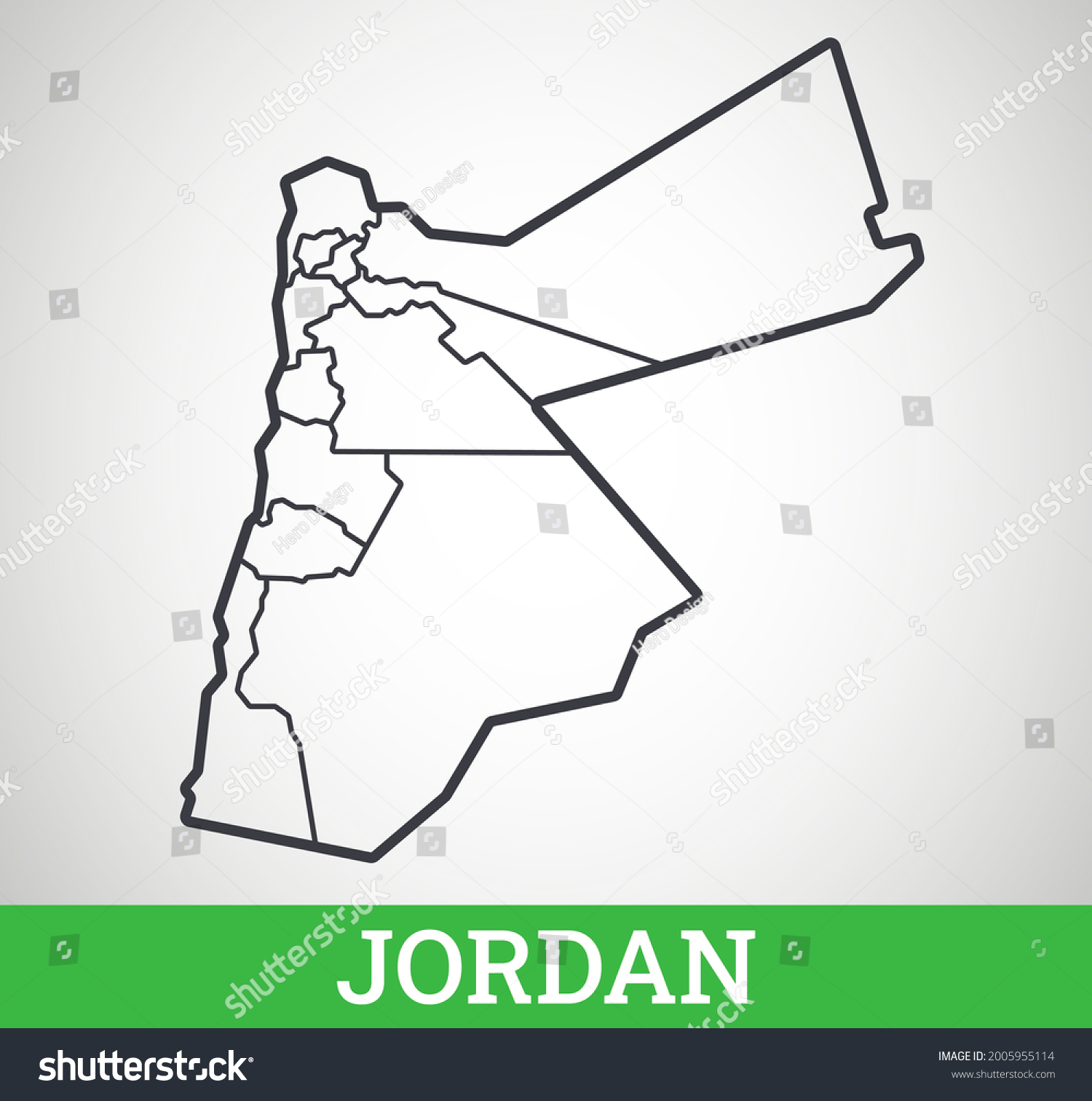 Simple Outline Map Of Jordan Vector Graphic Royalty Free Stock