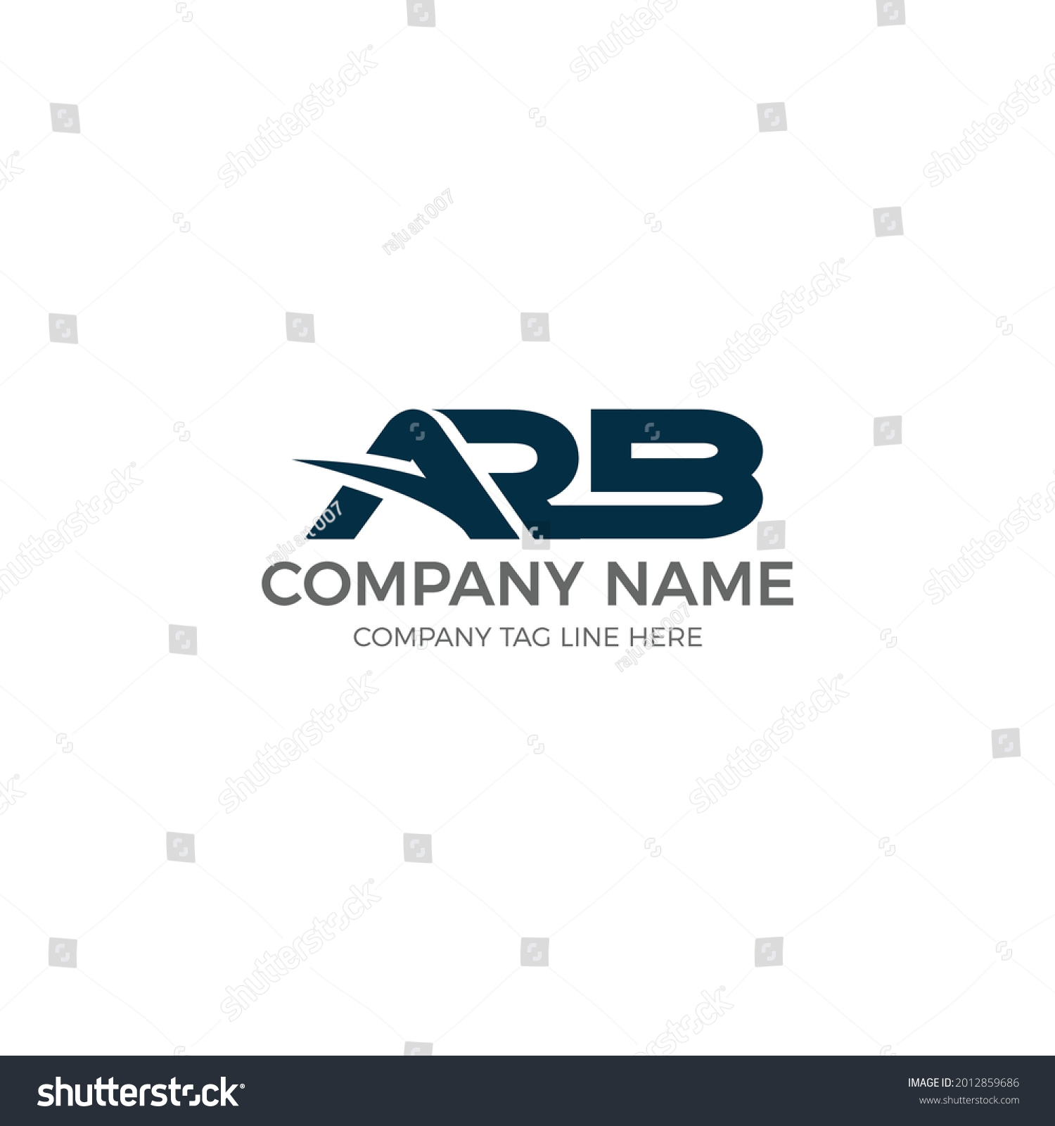 Arb Letter Logo Design Arb Letter Insurance Royalty Free Stock Vector