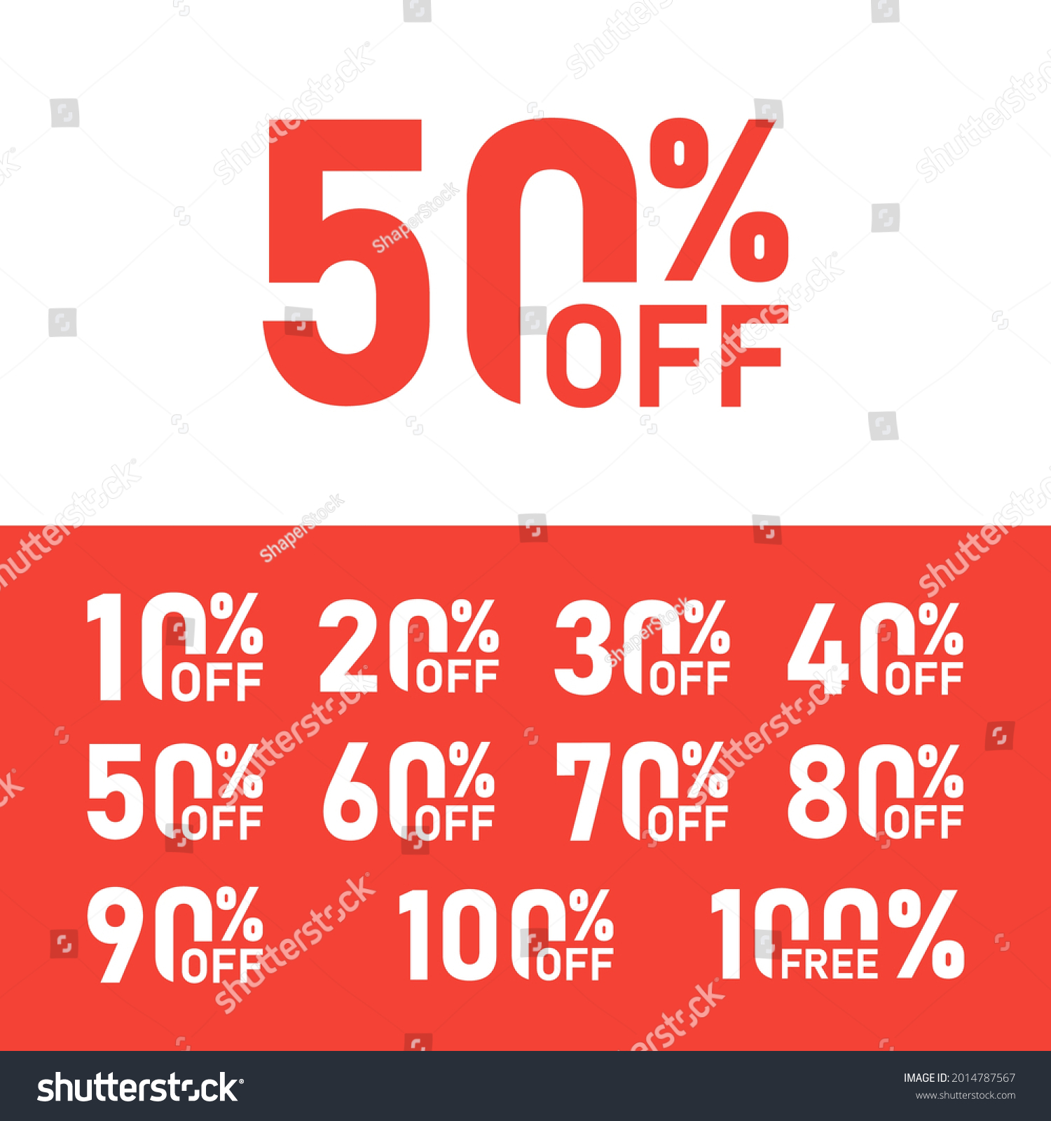 Sale Tags Set Vector Badges Template 10 Off 20 Royalty Free Stock