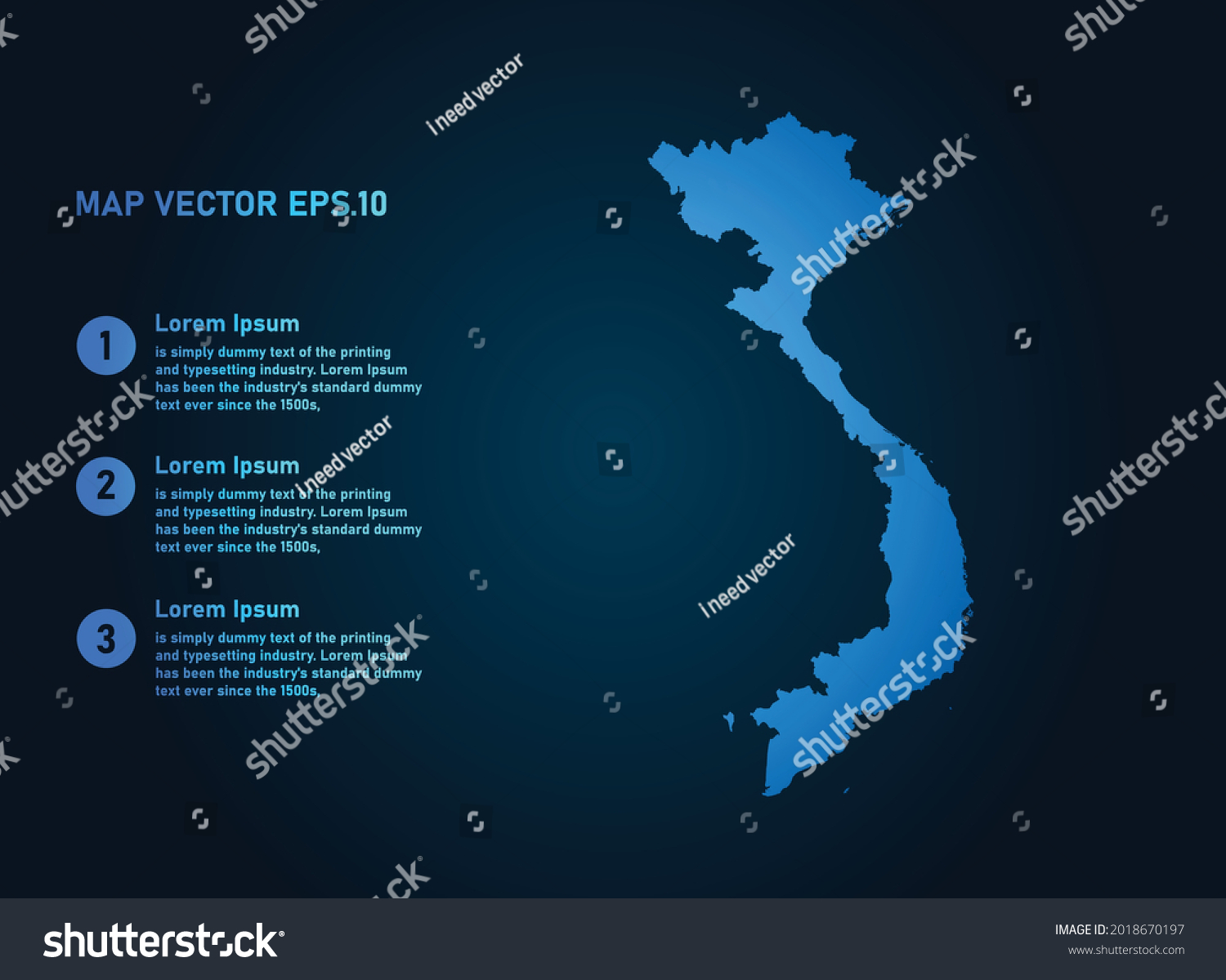 Vietnam Map Infographic Style On Dark Royalty Free Stock Vector