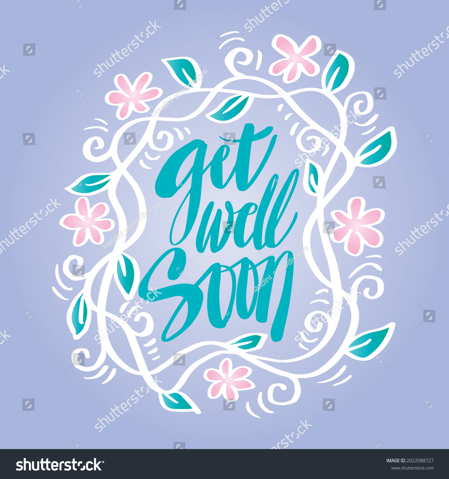 Get Well Soon Hand Lettering Greeting Card Royalty Free Stock Vector