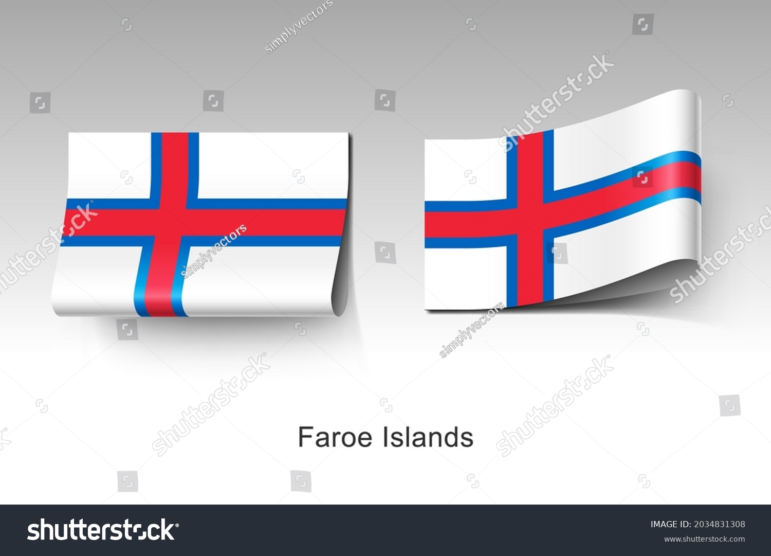 The Faeroe Islands Flag Clothing Label Tag Royalty Free Stock Vector