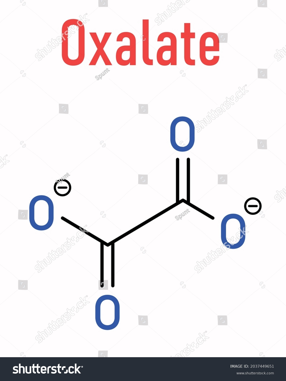 Oxalate Anion Chemical Structure Oxalate Salts Royalty Free Stock