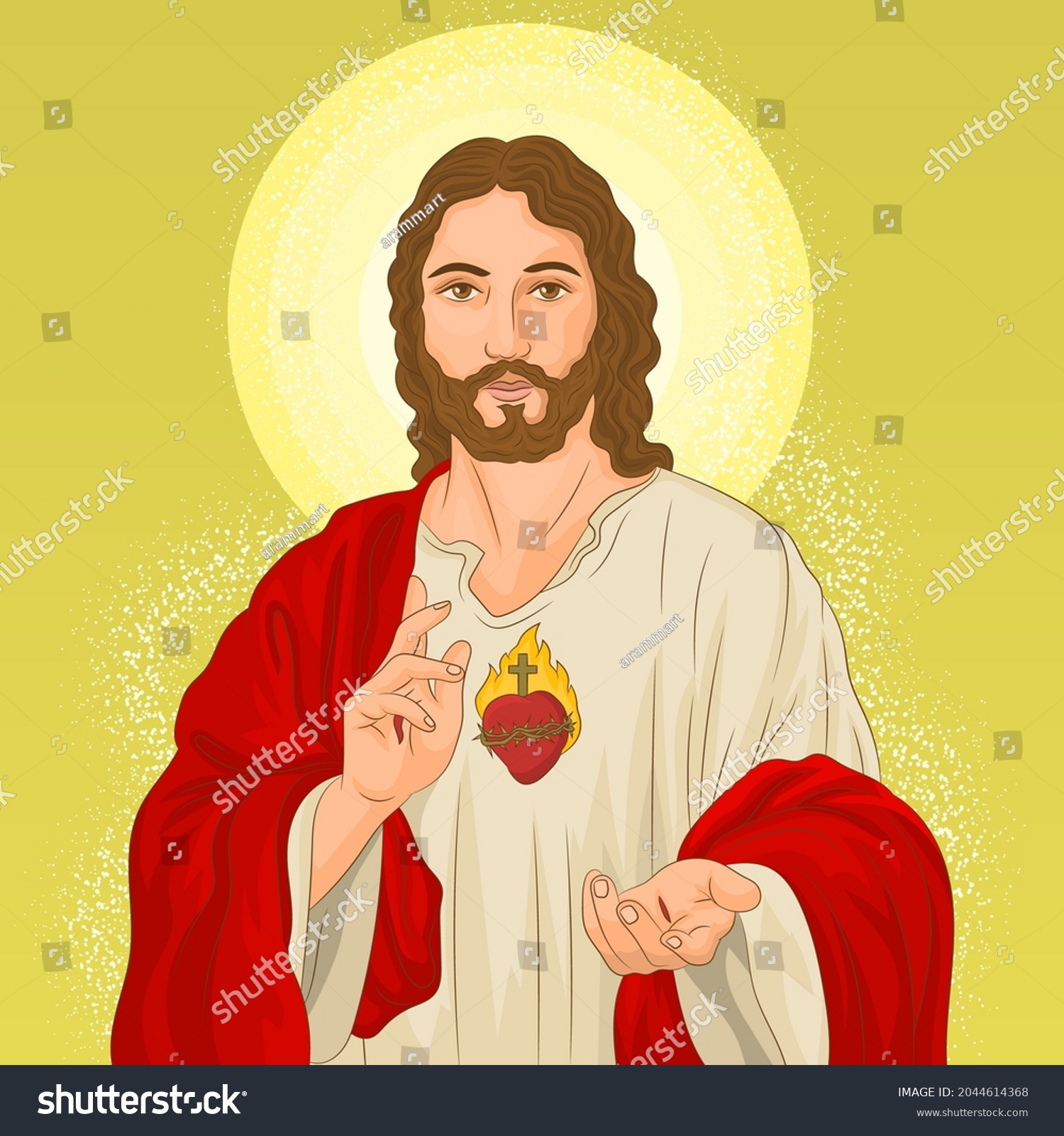 Sacred Heart Of Jesus Christ Royalty Free Stock Vector