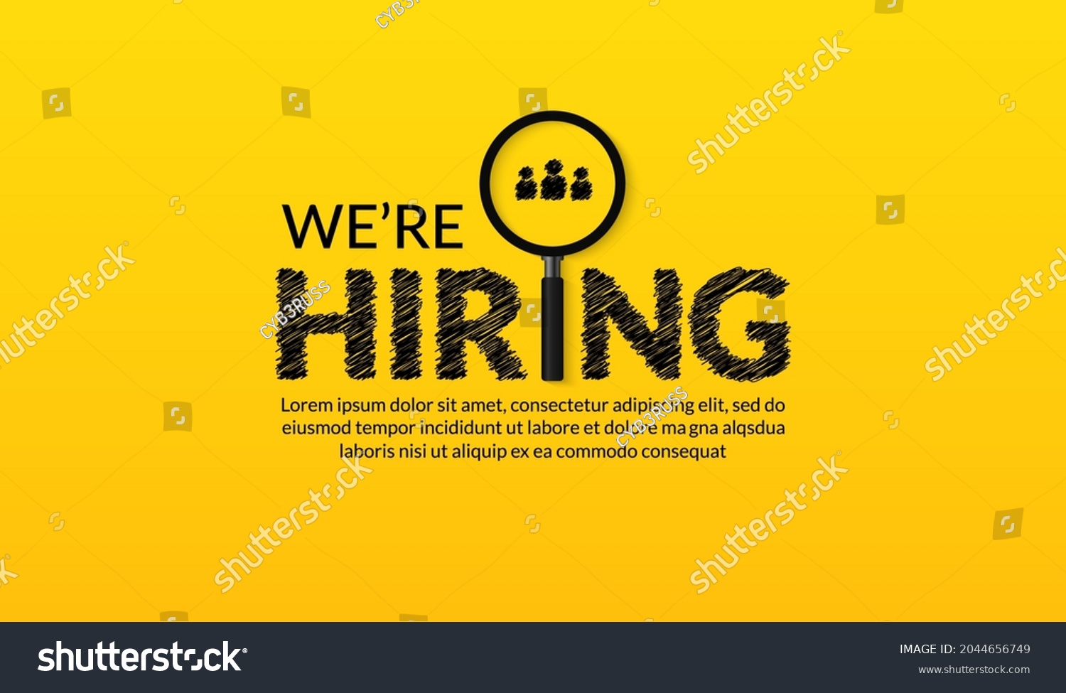 We Are Hiring Lettering Template Job Vacancy Royalty Free Stock