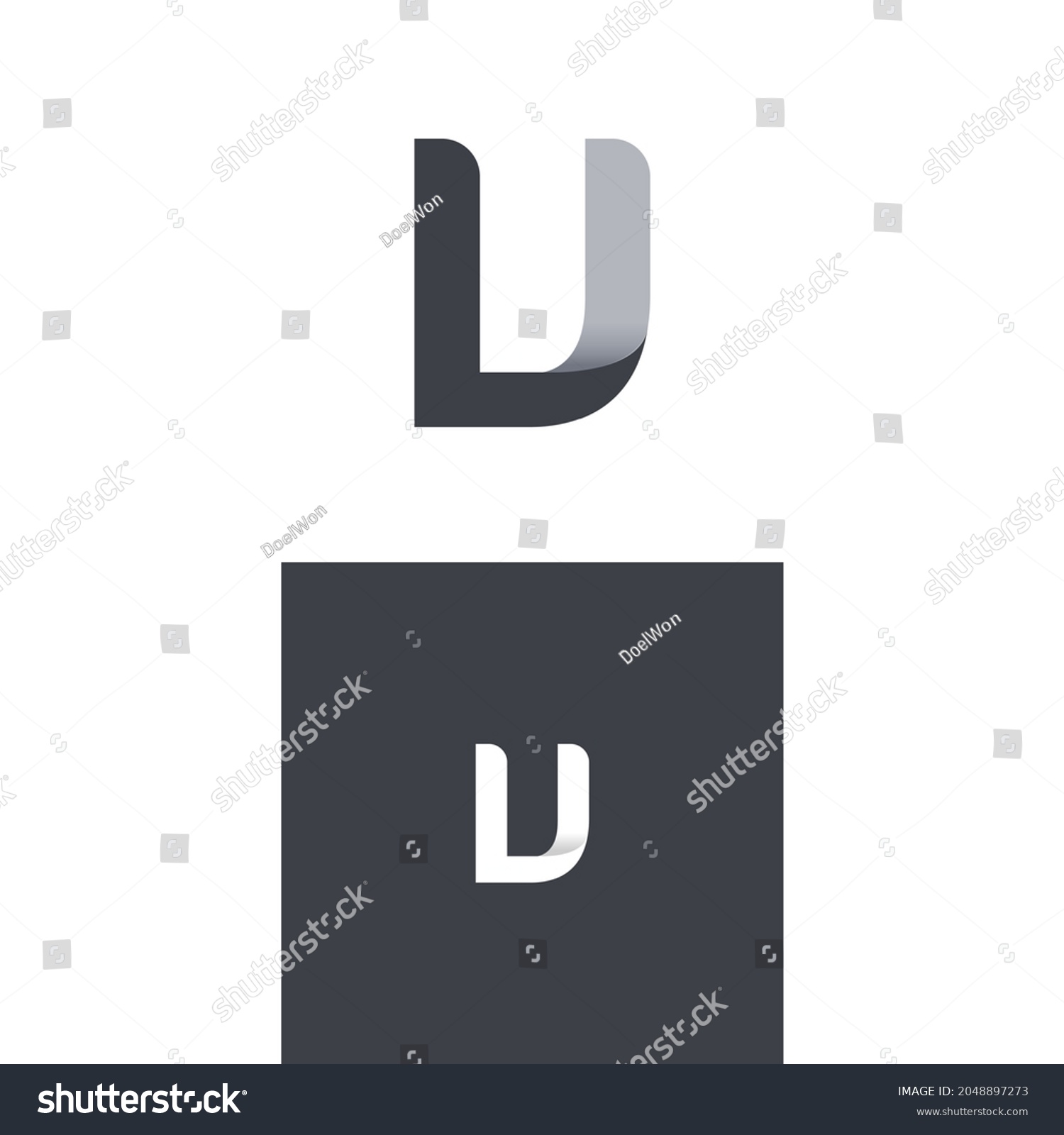 Creative Modern Letter LU Logo Design Concept Royalty Free Stock