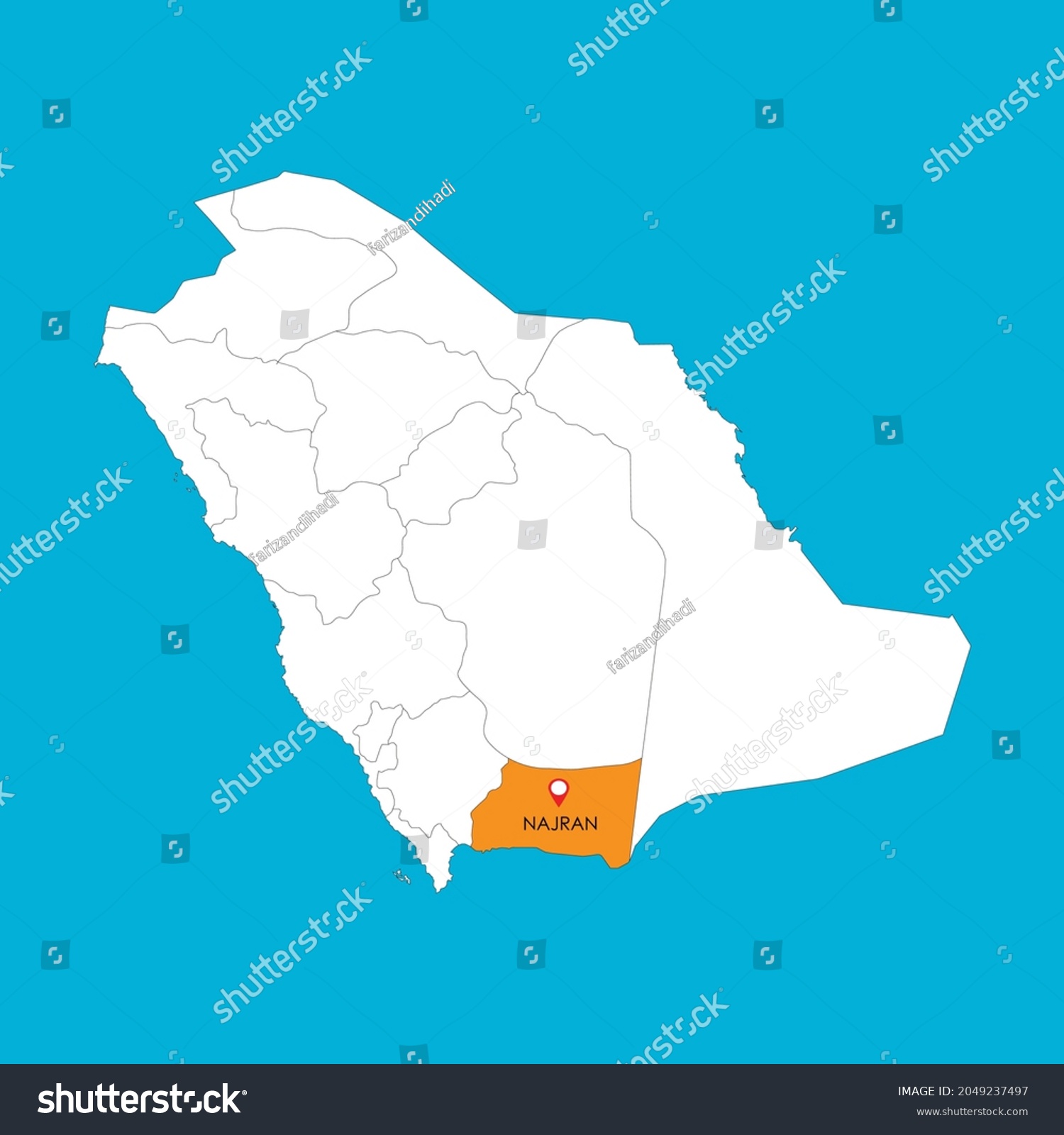 Map Of Najran Region In Saudi Arabia With Royalty Free Stock Vector Avopix