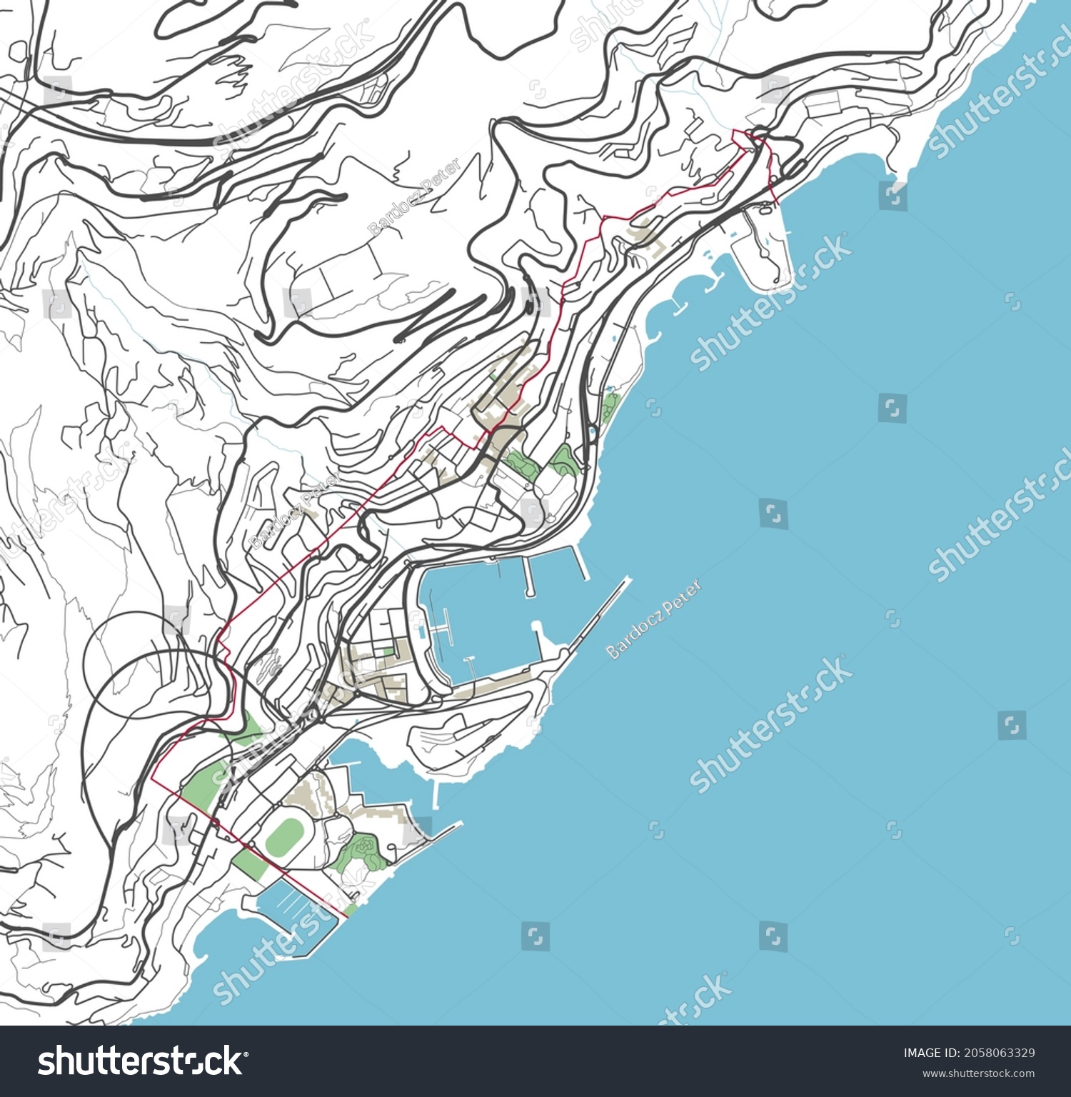 Colorful Monaco Vector City Map Royalty Free Stock Vector