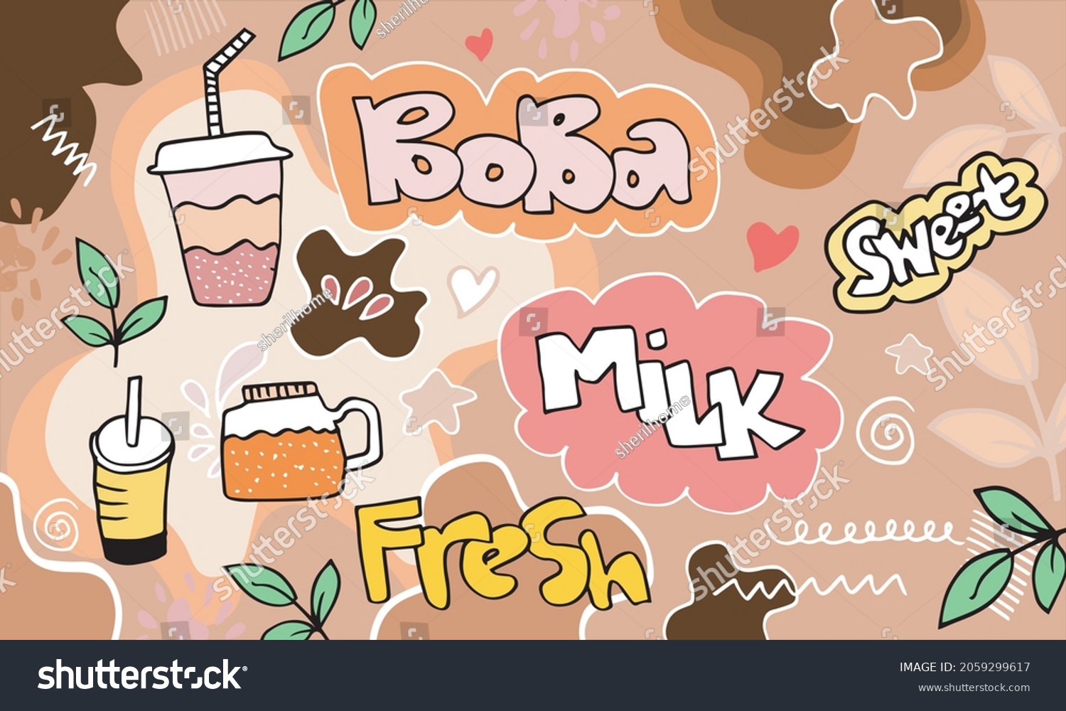 Bubble Milk Tea Special Promotions Design Boba Royalty Free Stock