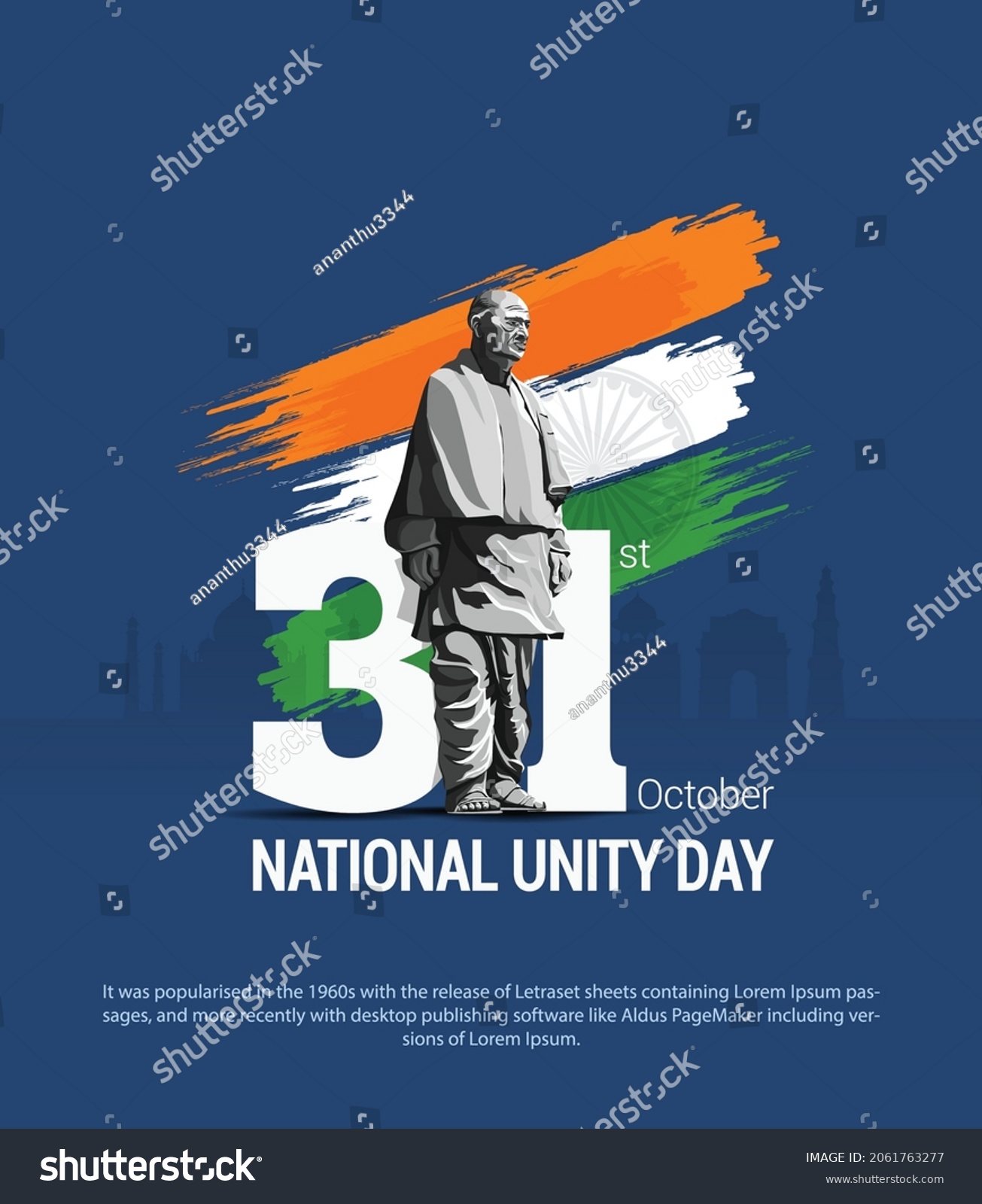 National Unity Day Vector Design Sardar Royalty Free Stock Vector