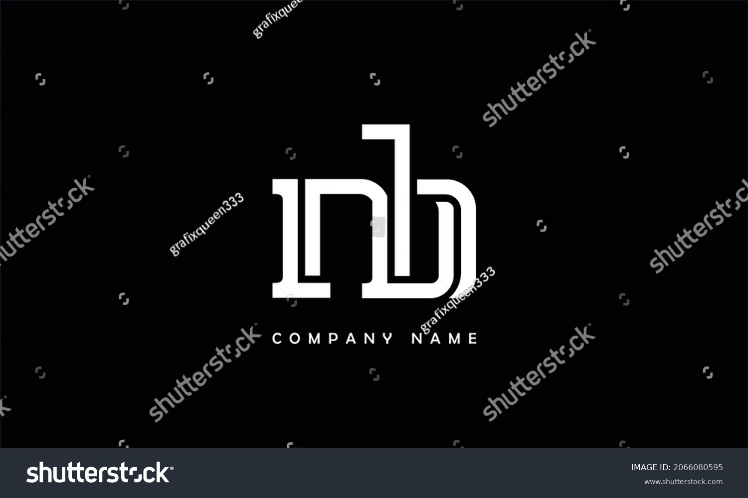 Nb Bn Alphabets Letters Logo Monogram Royalty Free Stock Vector