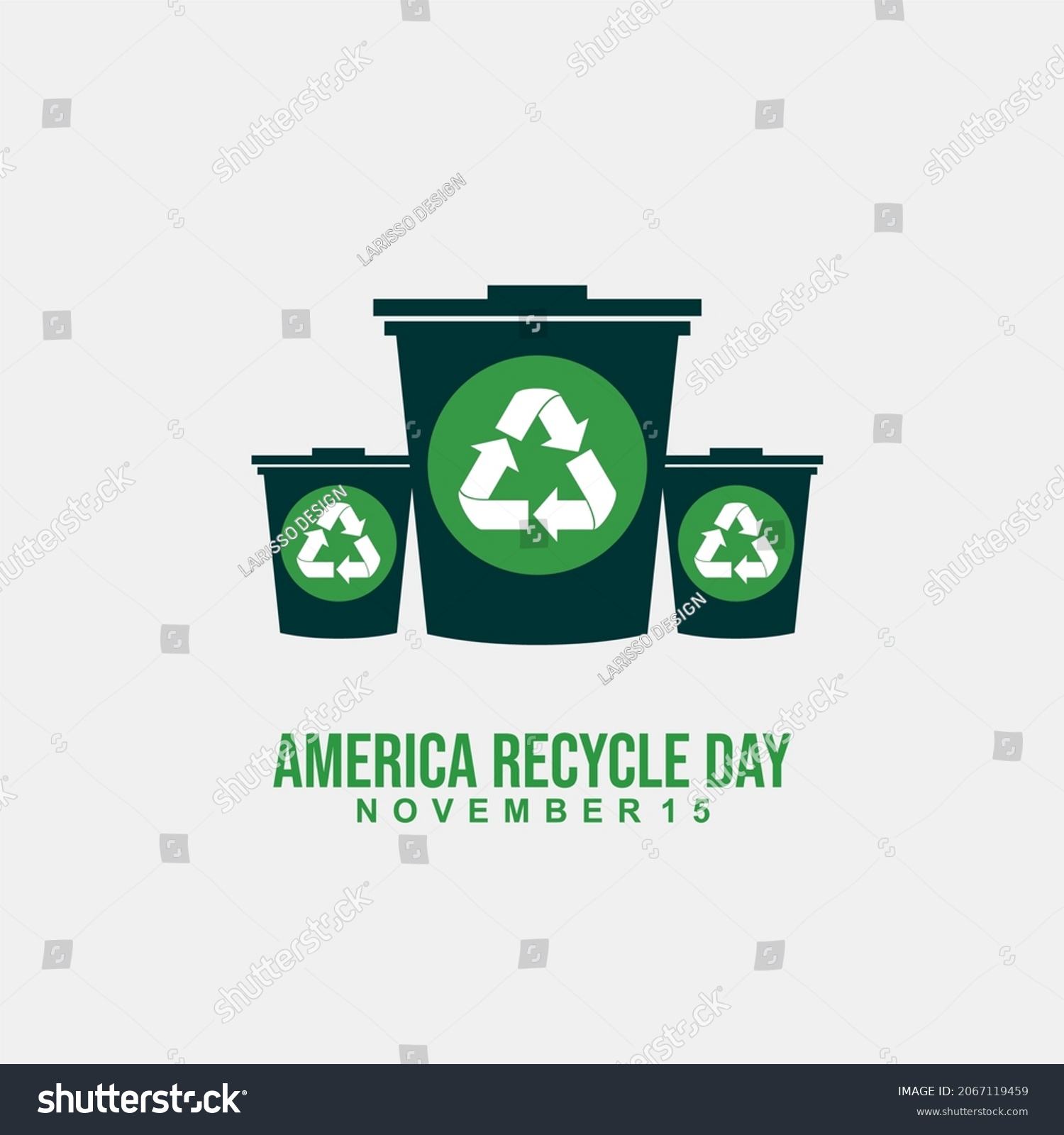 America Recycles Day Sign And Concept Logo Royalty Free Stock Vector