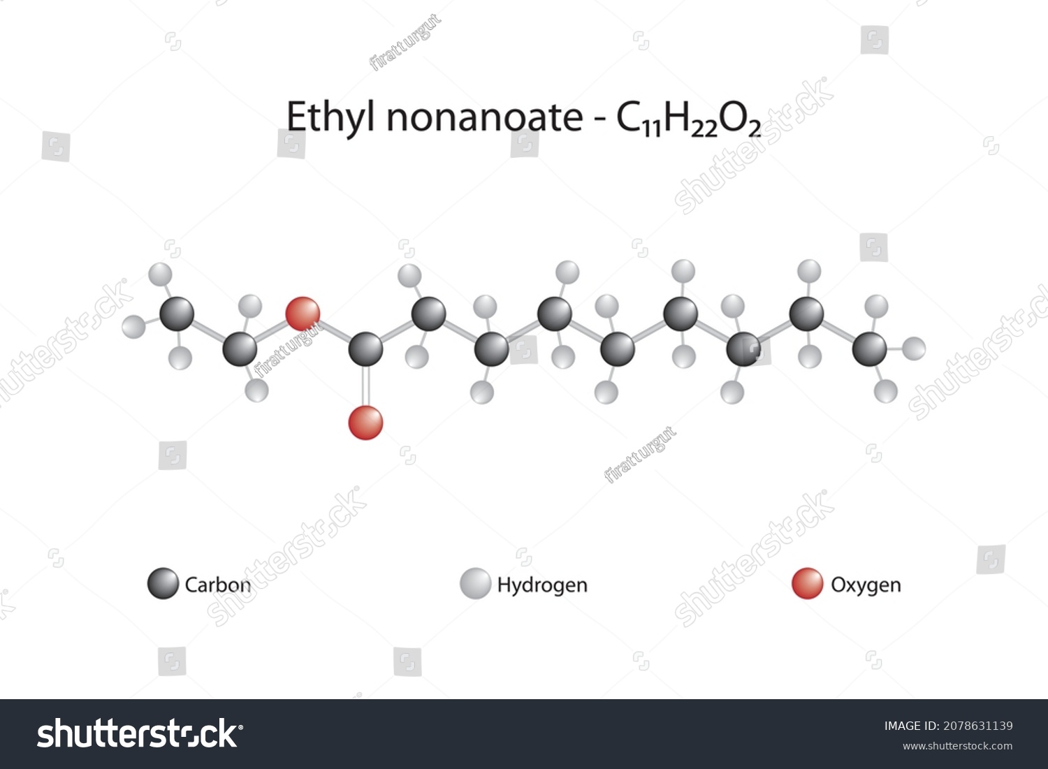 Molecular Formula Of Ethyl Nonanoate Ethyl Royalty Free Stock Vector