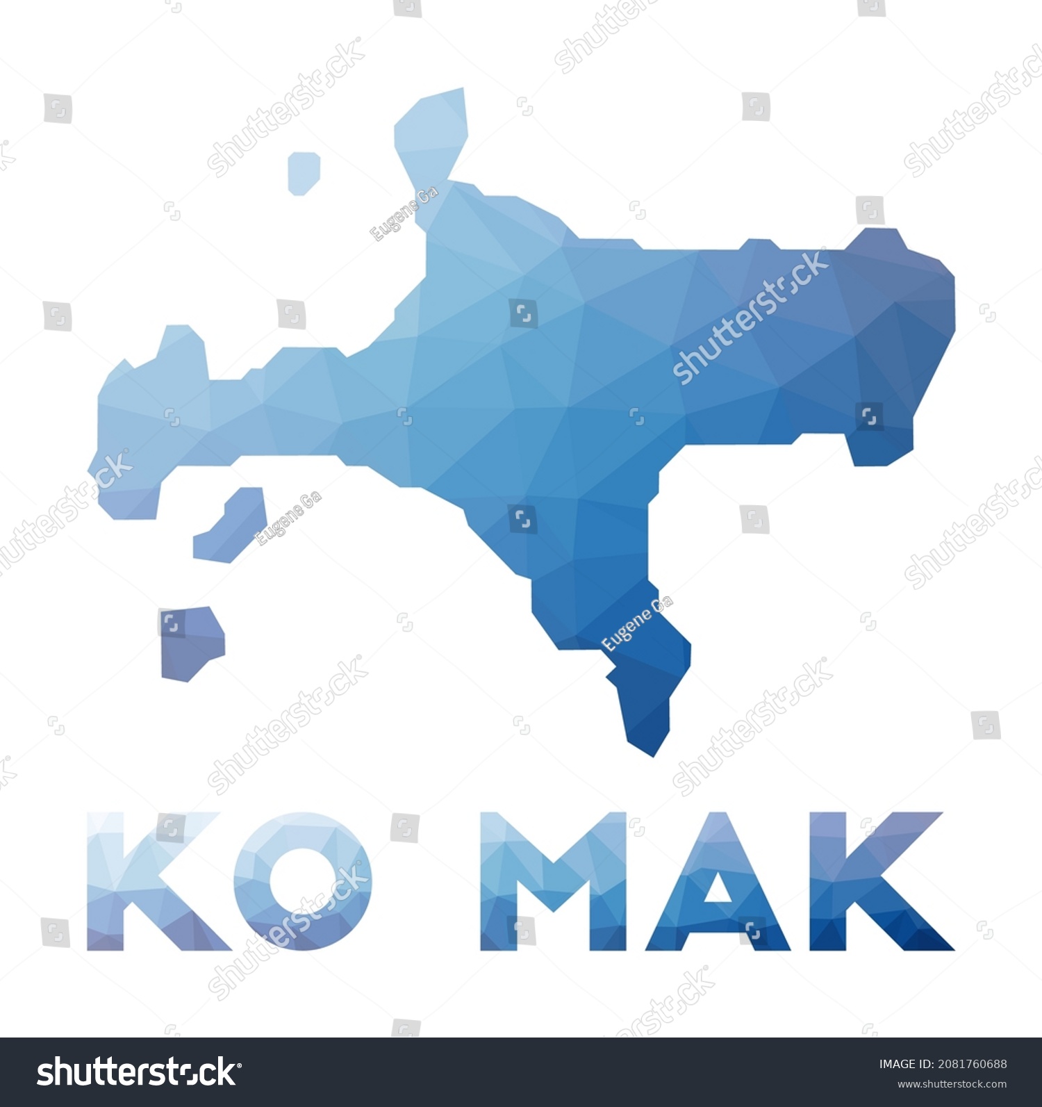 Low Poly Map Of Ko Mak Geometric Illustration Royalty Free Stock