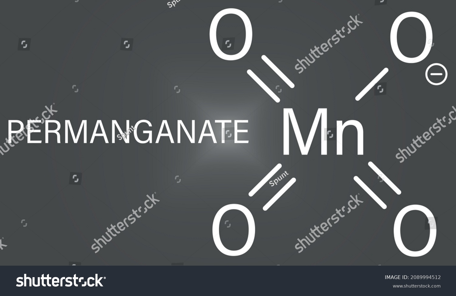 Permanganate Anion Chemical Structure Skeletal Royalty Free Stock