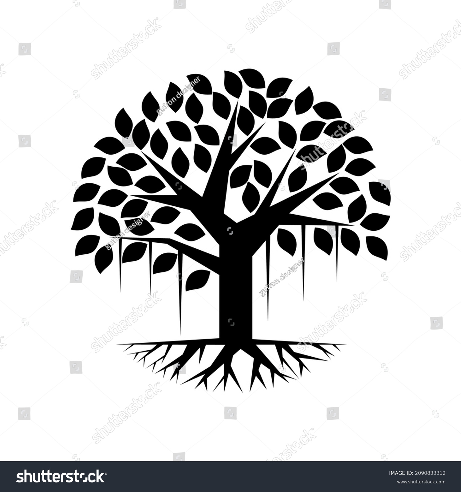 Banyan Tree Logo Design Template Tree Royalty Free Stock Vector