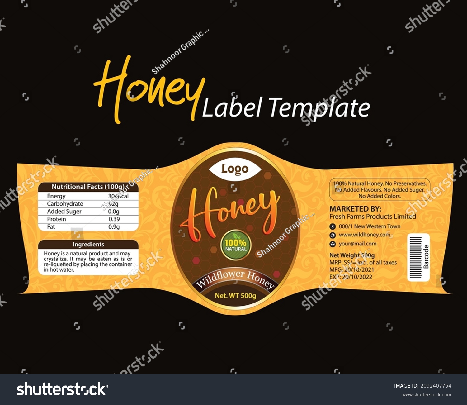 Honey Label Packaging Design Elements For All Royalty Free Stock