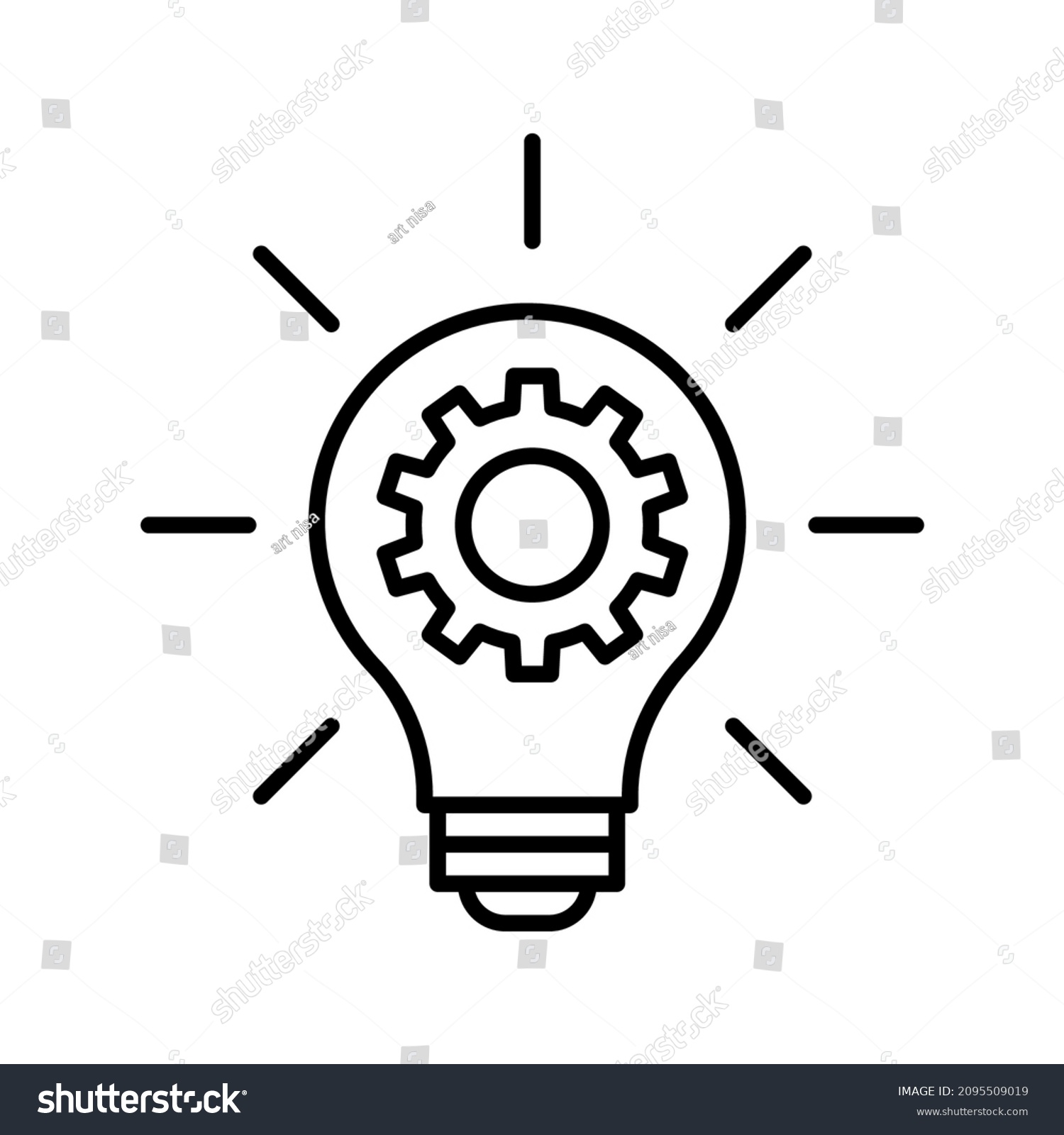 Innovation Icon Light Bulb And Cog Inside Royalty Free Stock Vector