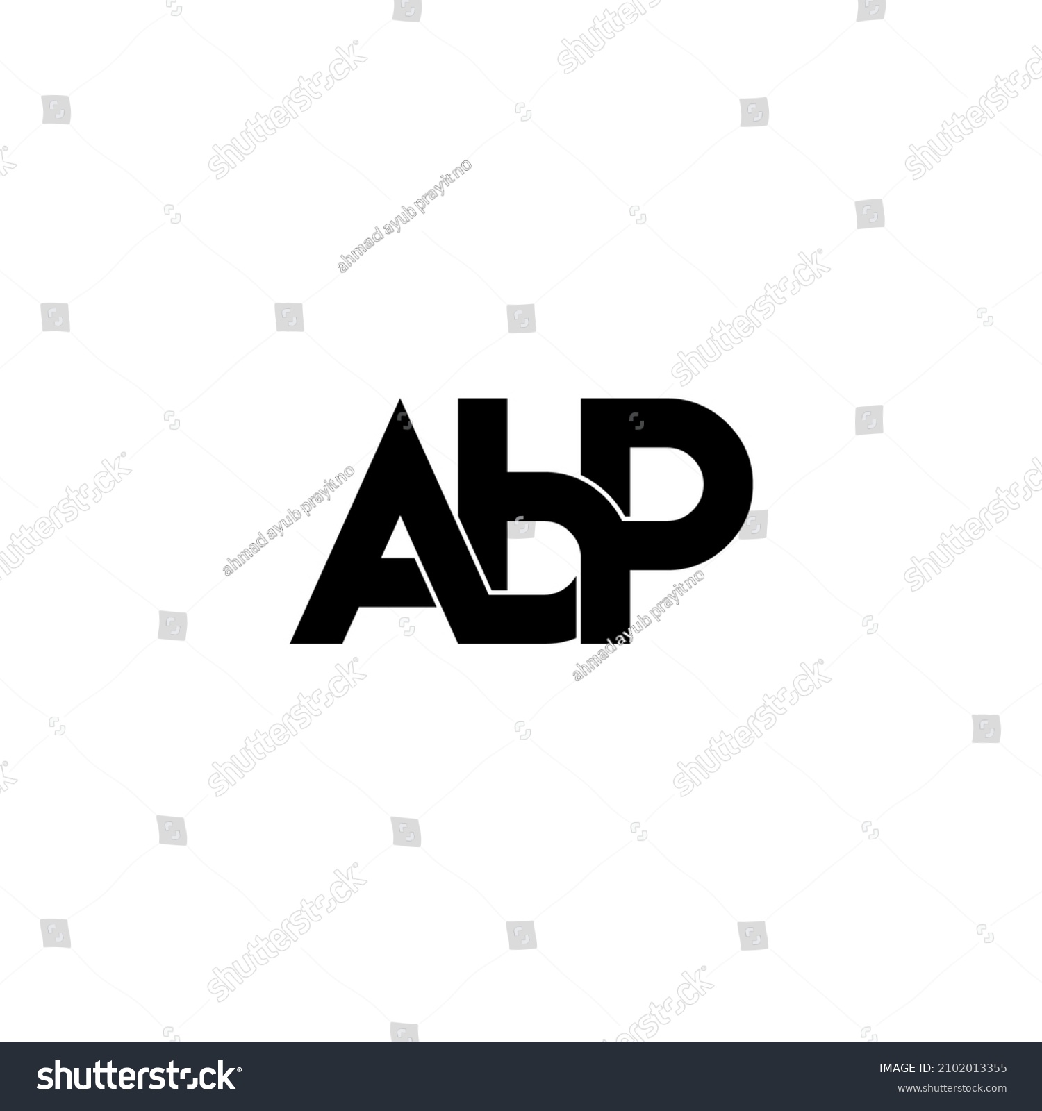 Abp Typography Letter Monogram Logo Design Royalty Free Stock Vector