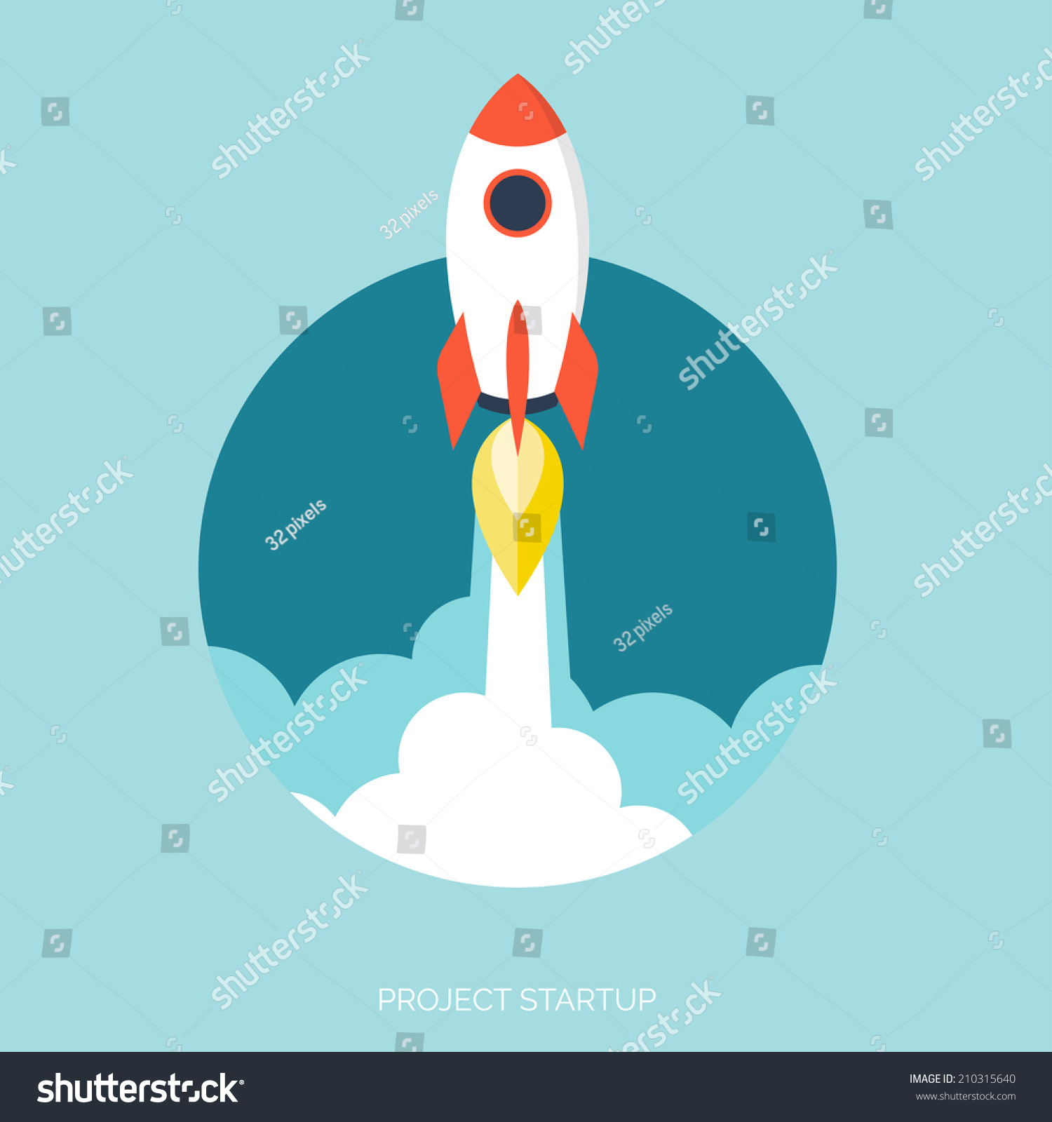 Rocket Ship In A Flat Style Vector Illustration Royalty Free Stock