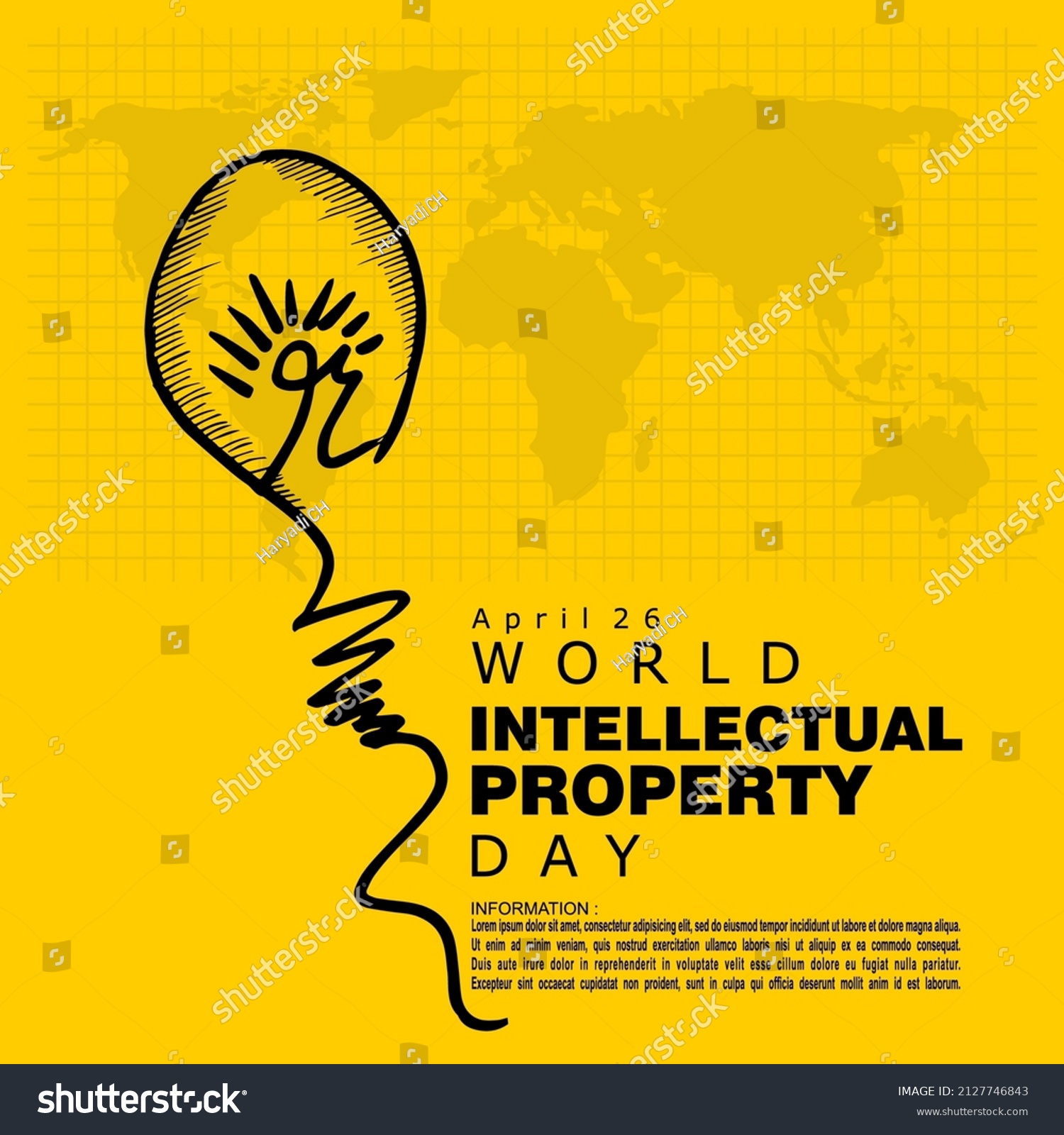 World Intellectual Property Day Poster And Royalty Free Stock Vector