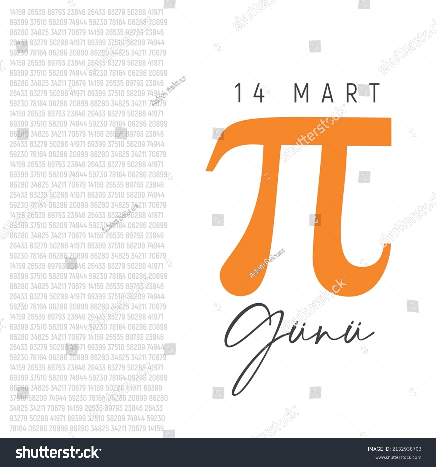 14 Mart Dünya Pi Günü orange pi number 14 march Royalty Free Stock