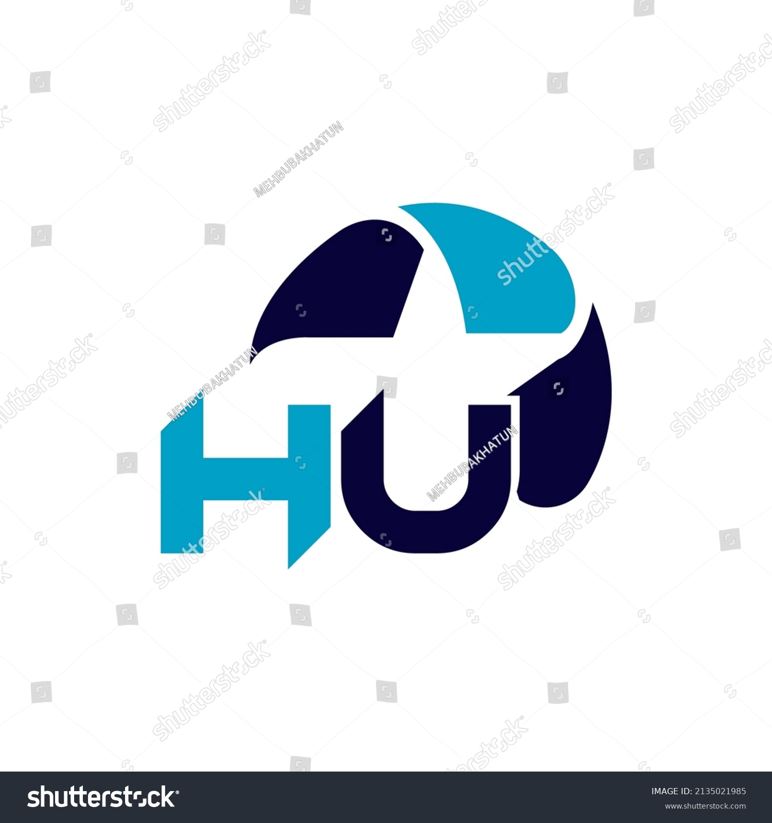 Hu Monogram Initials Letter Concept Hu Icon Royalty Free Stock