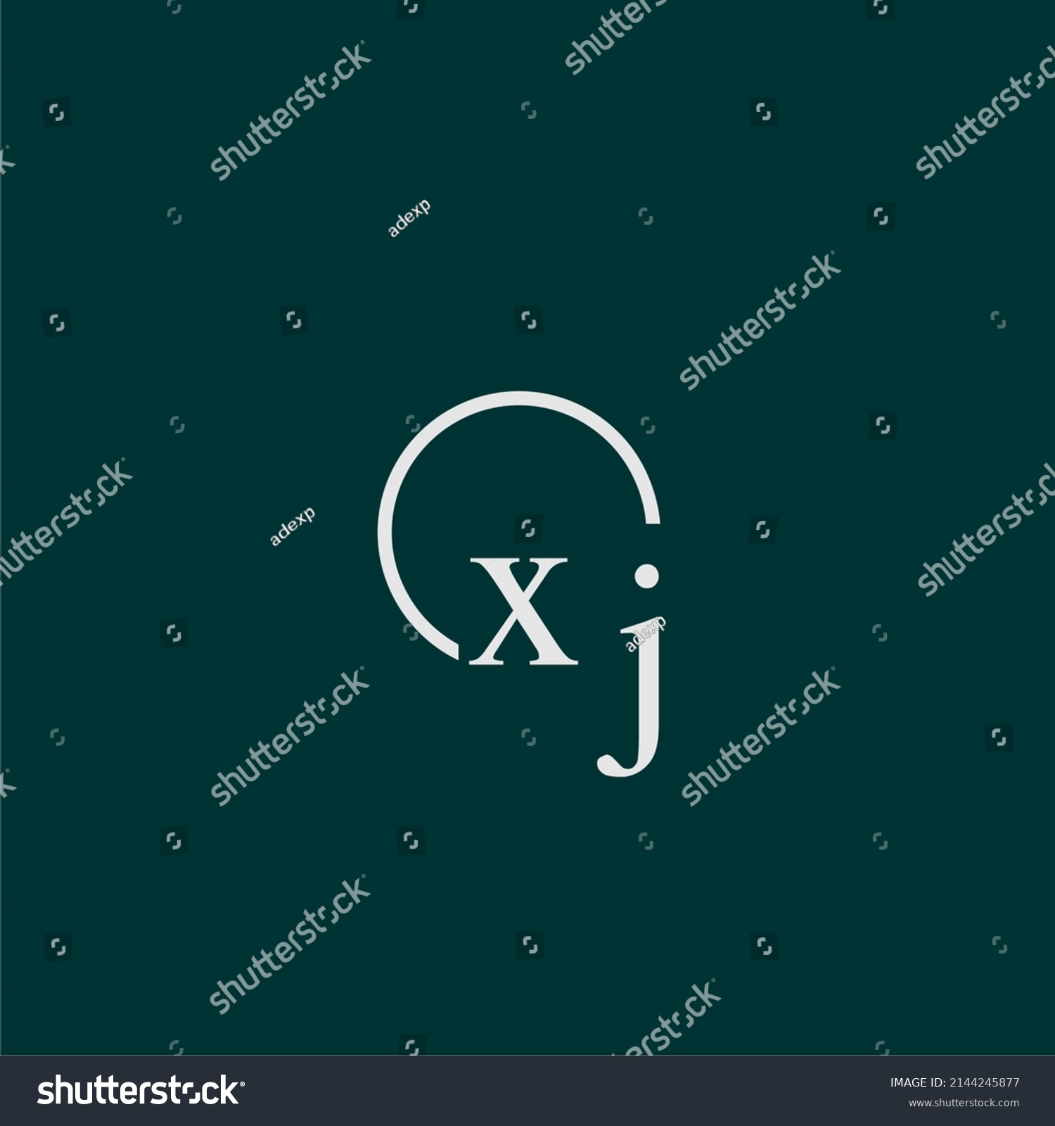 Xj Initial Monogram Logo With Circle Style Royalty Free Stock Vector