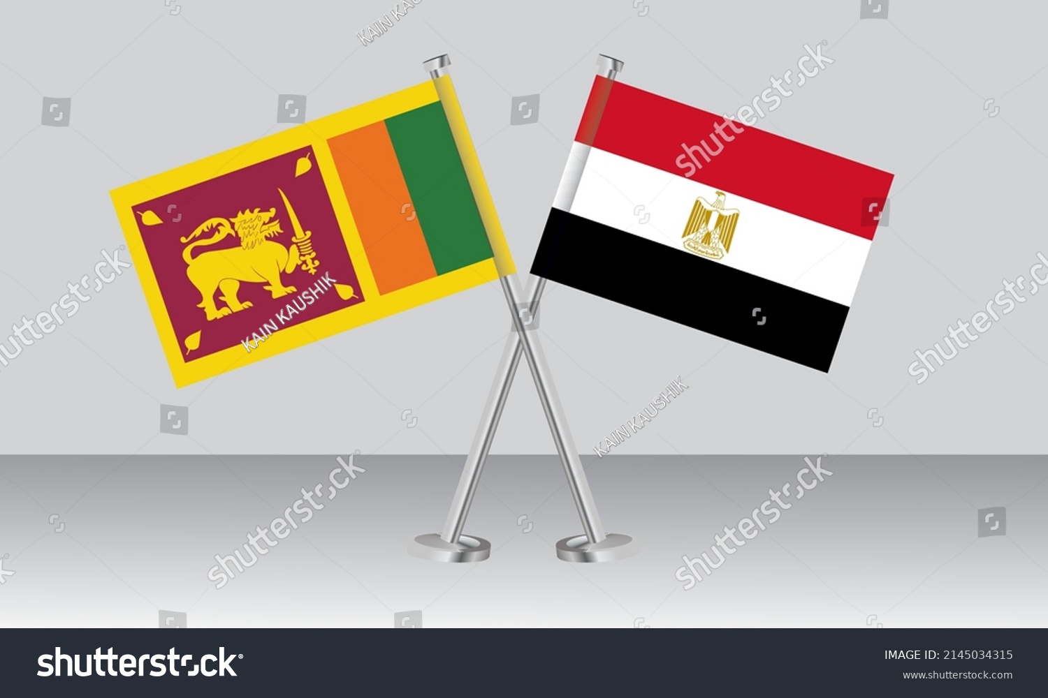 Crossed Flags Of Sri Lanka And Egypt Official Royalty Free Stock