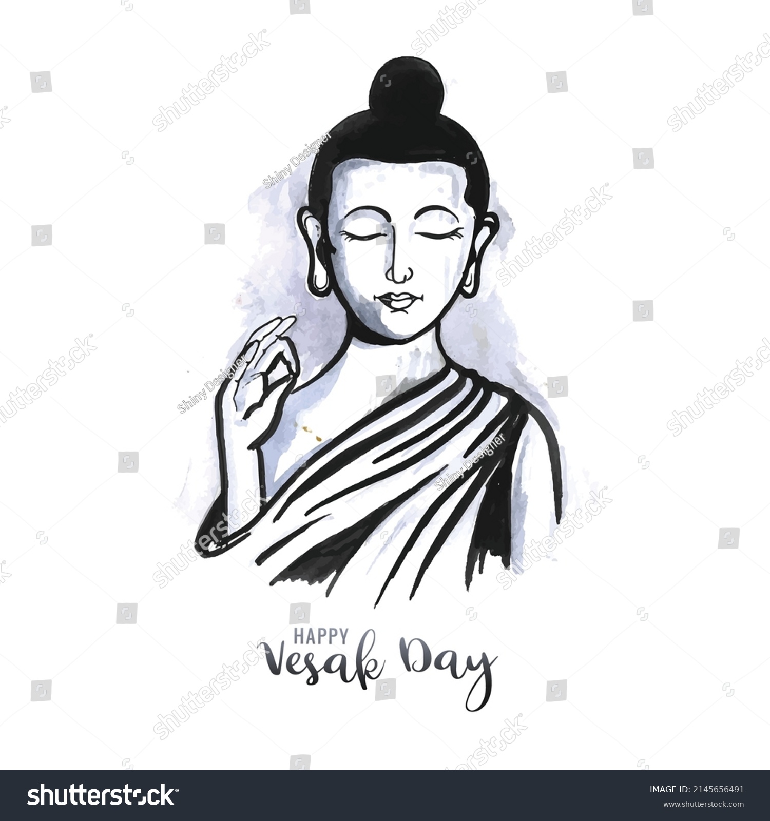 Beautiful Happy Vesak Day Buddha Jayanti Royalty Free Stock Vector