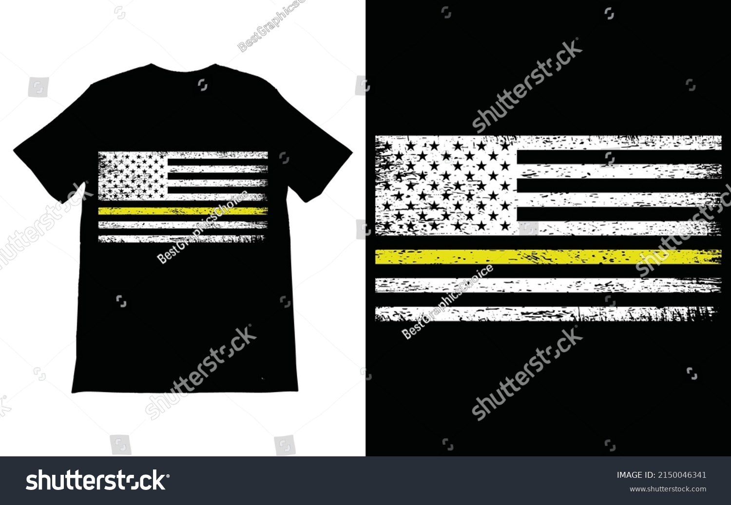 Dispatch Thin Yellow Line American Flag T Shirt Royalty Free Stock