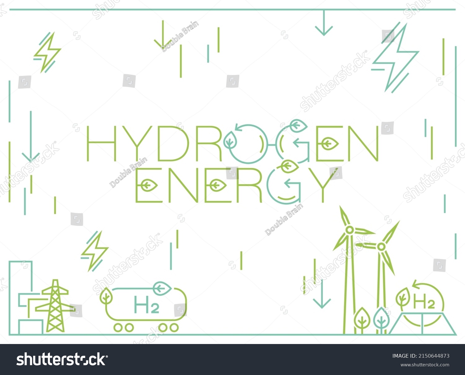 Green Hydrogen Energy Production Future Royalty Free Stock Vector