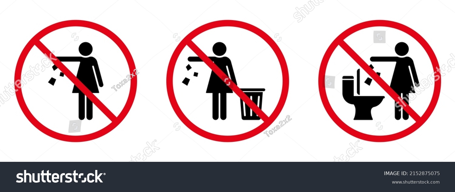 Warning Please Drop Litter In Bin Icon Keep Royalty Free Stock