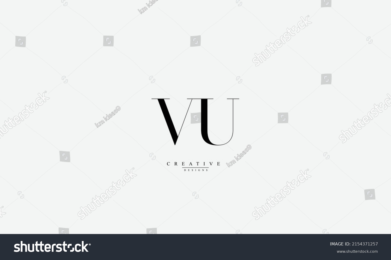 Alphabet Letters Initials Monogram Logo Vu Uv V Royalty Free Stock