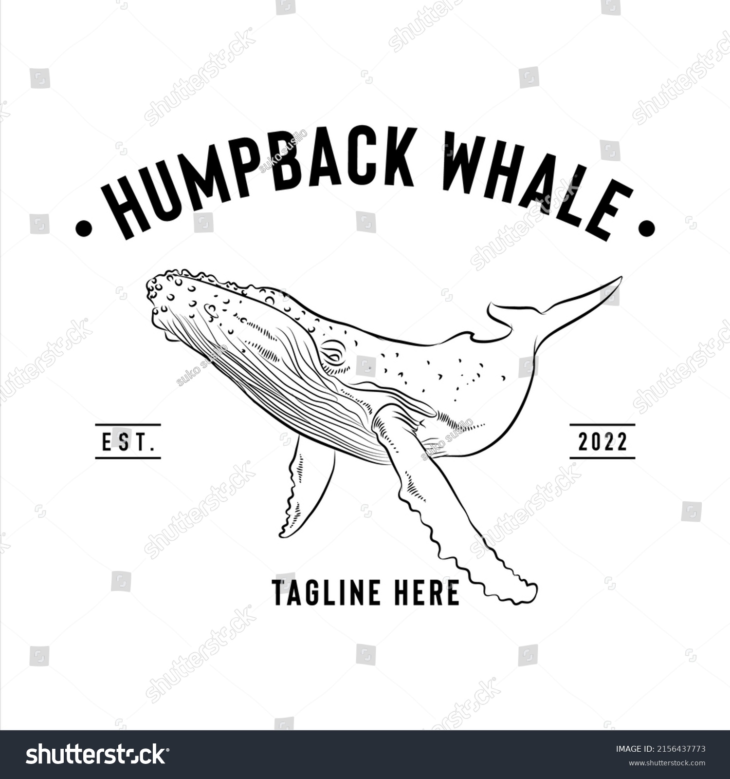 Humpback Whale Logo Company Logo Design Idea Royalty Free Stock