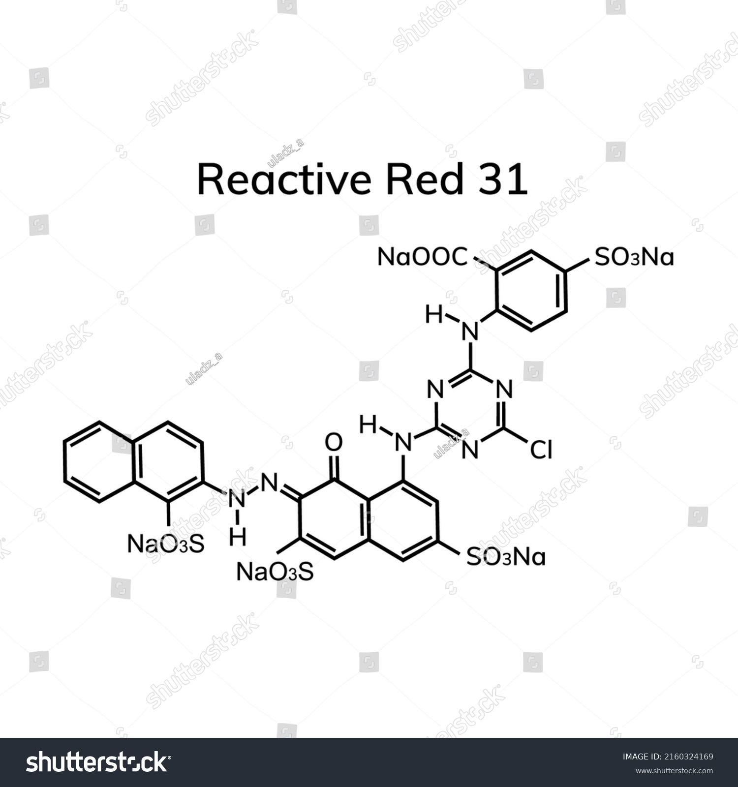 Structural Chemical Formula Of Reactive Red Royalty Free Stock