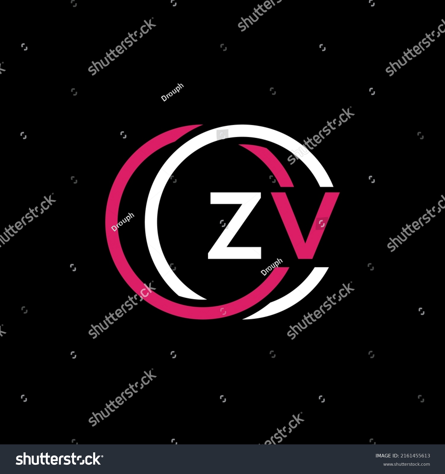 Zv Logo Monogram Isolated On Circle Element Royalty Free Stock Vector