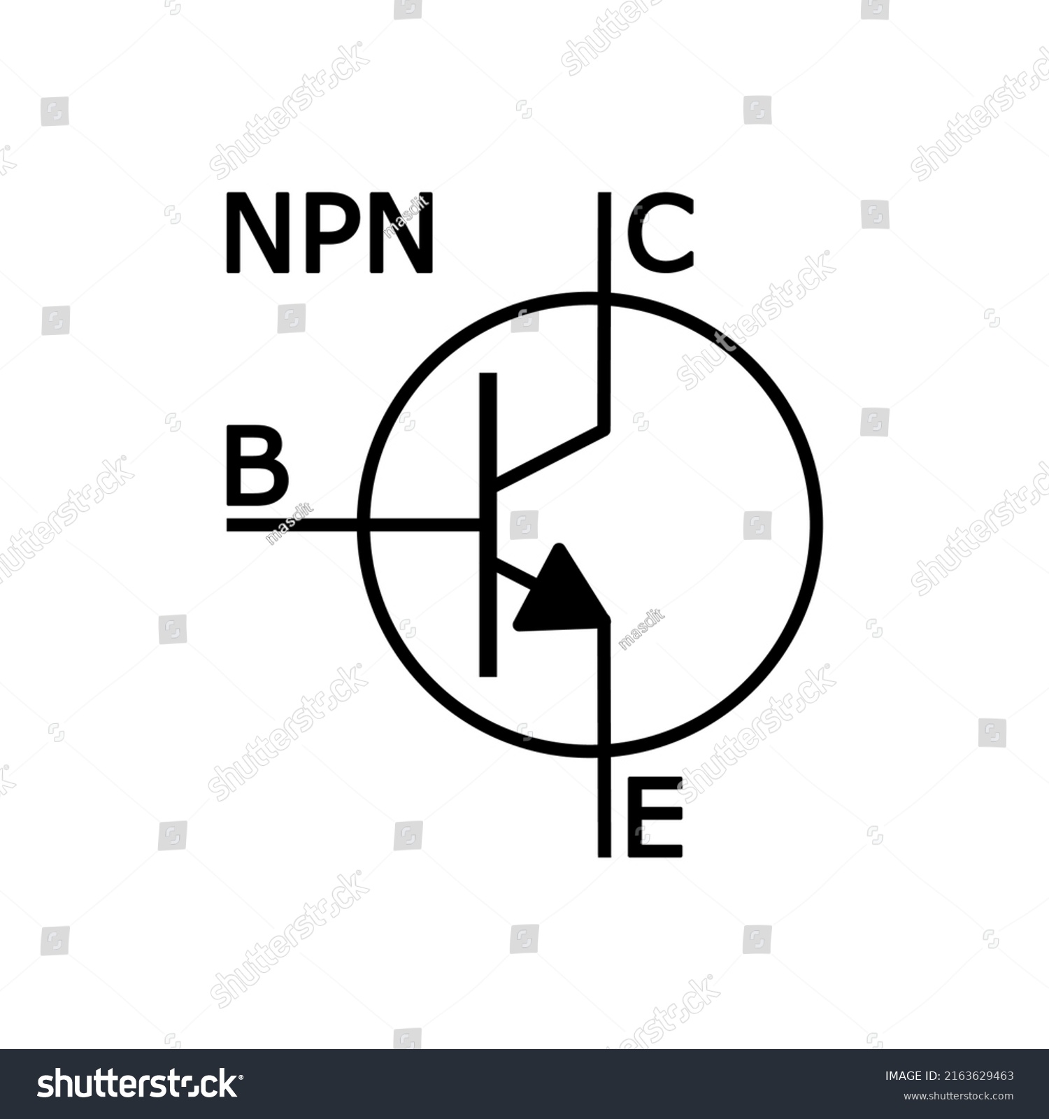 Transistor Npn Schematic Symbol Vector Royalty Free Stock Vector