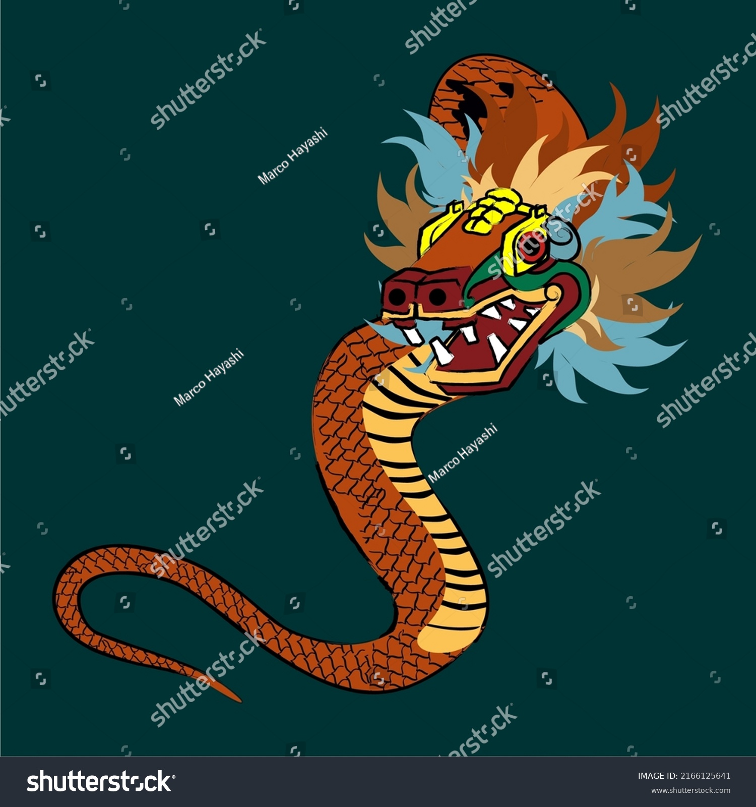 Prehispanic Mexican God Quetzalcoatl Feathered Royalty Free Stock