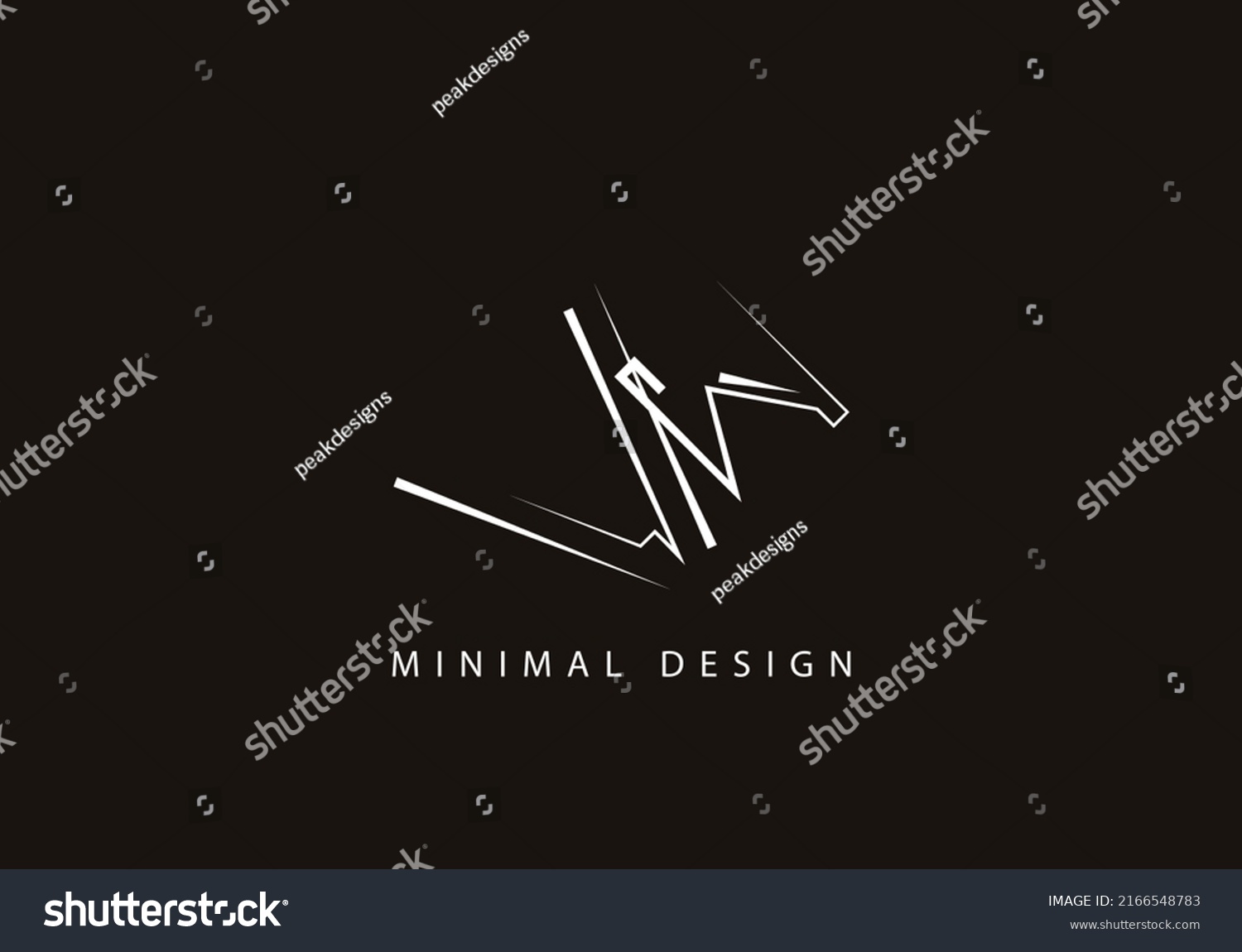 Alphabet Letter VW Logo Design Line Art Royalty Free Stock Vector