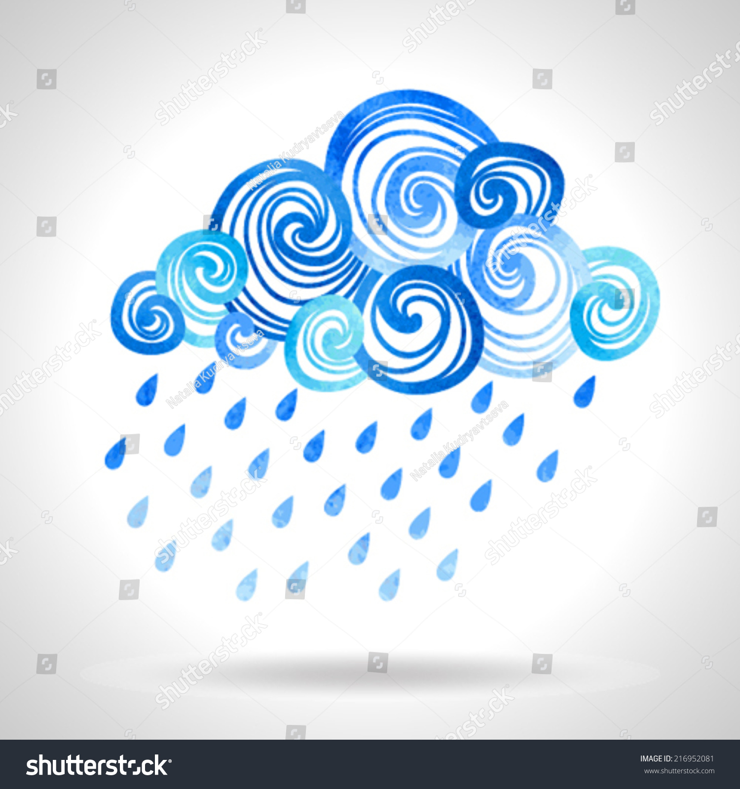 Illustration With Cloud And Rain Drops Royalty Free Stock Vector